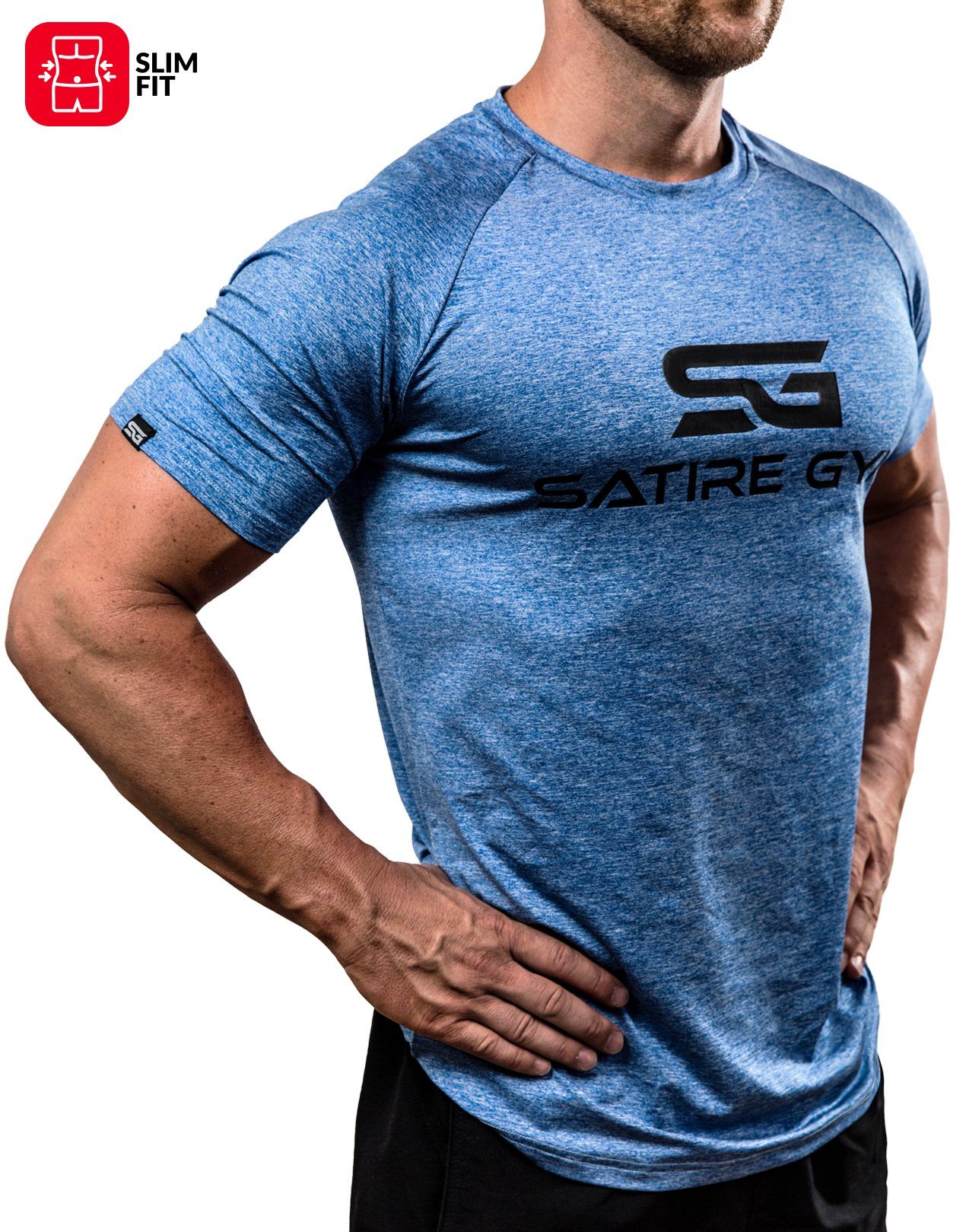 Damen Funktionsshirt S M L blau Workout Shirt Trainingsshirt Sportshirt Fitness 