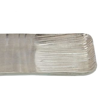 Bigbuy Dekoschale Schale Tischdekoration 38,5 x 15 x 2,5 cm Silber Aluminium