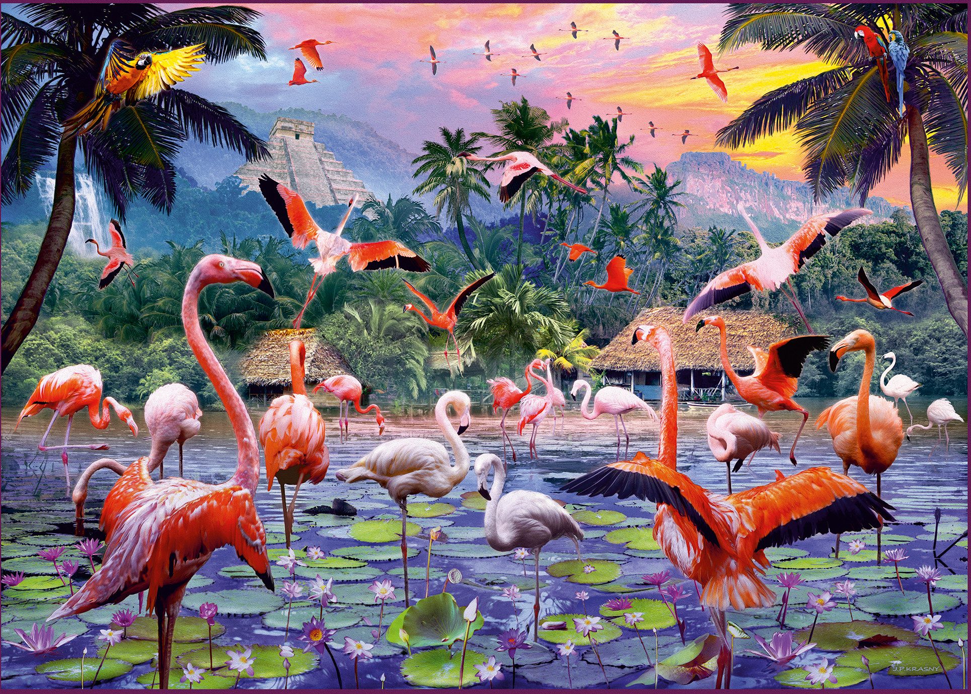 Ravensburger Puzzle Pinke Flamingos, 1000 Puzzleteile, Made in Germany günstig online kaufen
