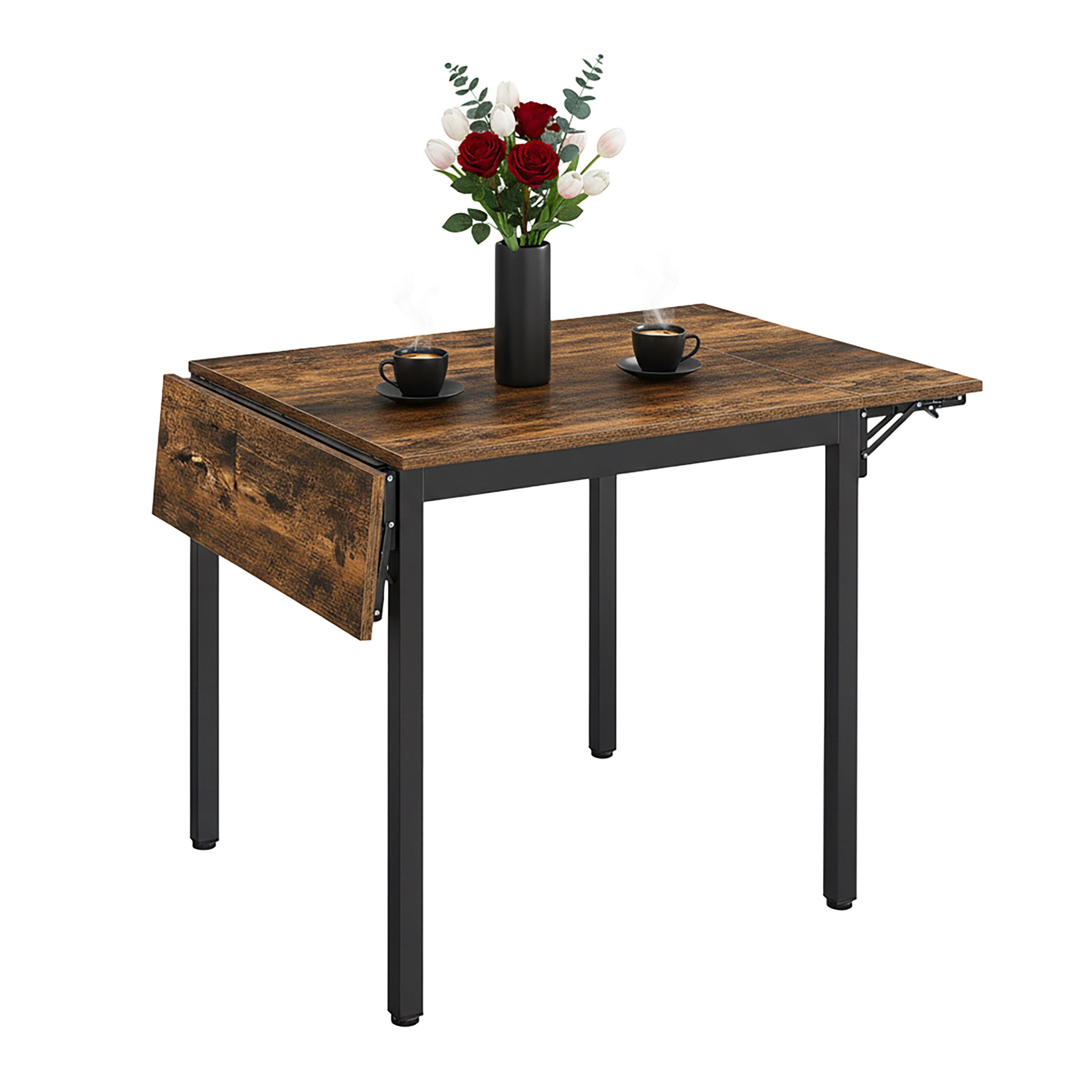 relaxdays Klapptisch Esstisch klappbar 2 bis 4 Personen, Vintagebraun