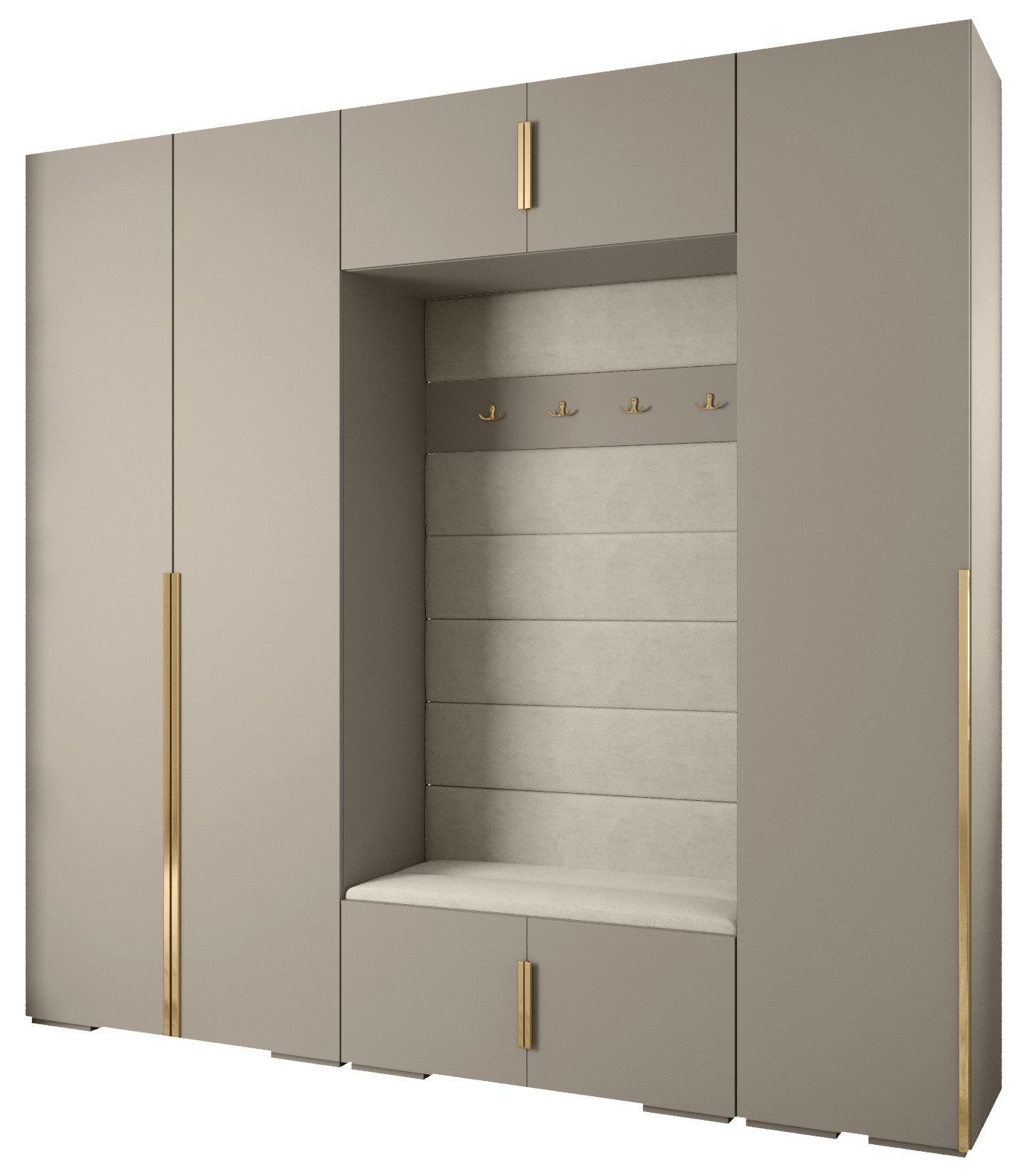 ABIKS MÖBEL Kompaktgarderobe INOVA 1 SATZ 8 Möbelset, Garderobe mit Kleiderstange und Regalen