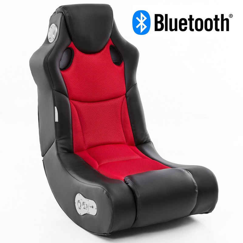 Wohnling Gaming Chair »WL8.008BT«, Soundchair in Schwarz Rot mit Bluetooth Musiksessel mit eingebauten Lautsprechern Multimediasessel für Gamer Musiksessel 2.1 Soundsystem - Subwoofer Music Gaming Rocker