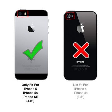 CoolGadget Handyhülle Flip Case Handyhülle für Apple iPhone 5 / 5S / SE 4 Zoll, Hülle Klapphülle Schutzhülle für iPhone 5s, iPhone SE (1. Gen) Cover