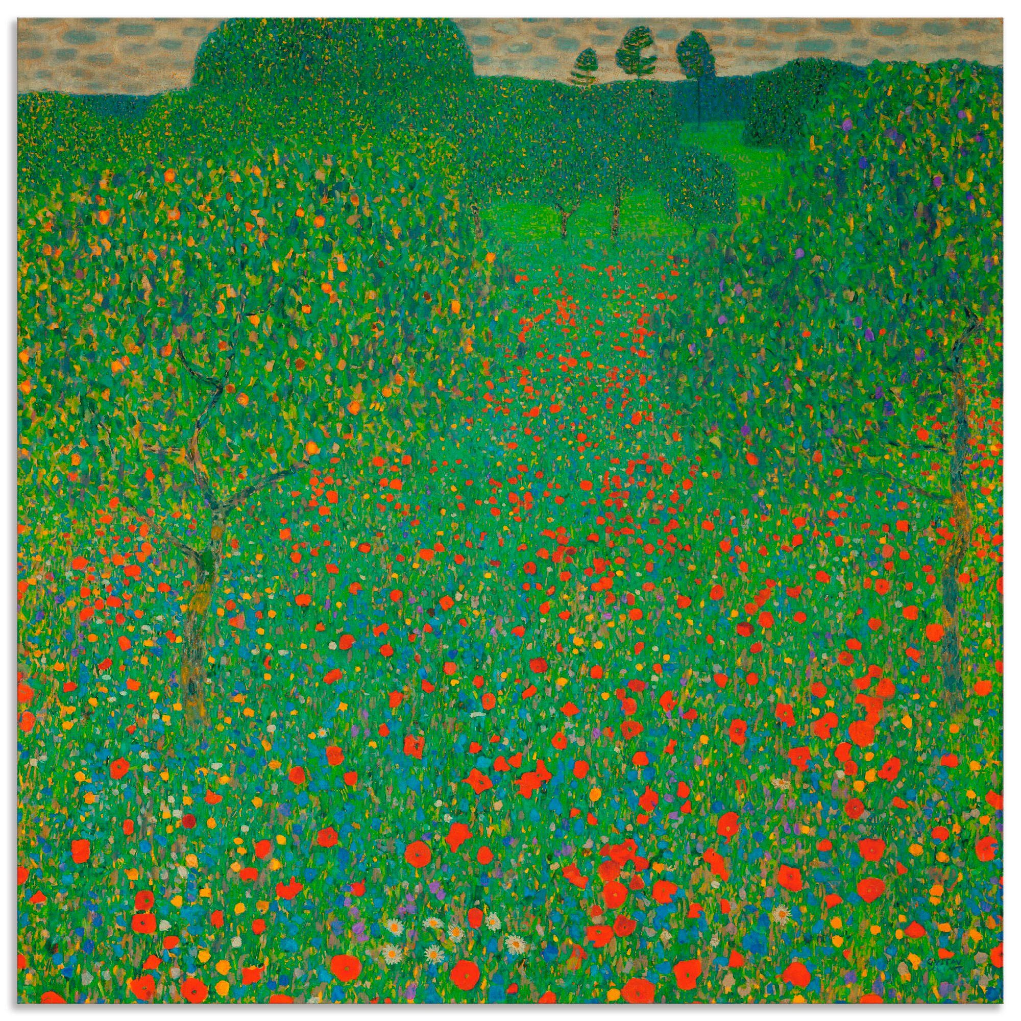 Artland Wandbild Feld mit Mohn, (1 St), Größen Leinwandbild, oder Poster versch. als in Wandaufkleber Blumen Alubild