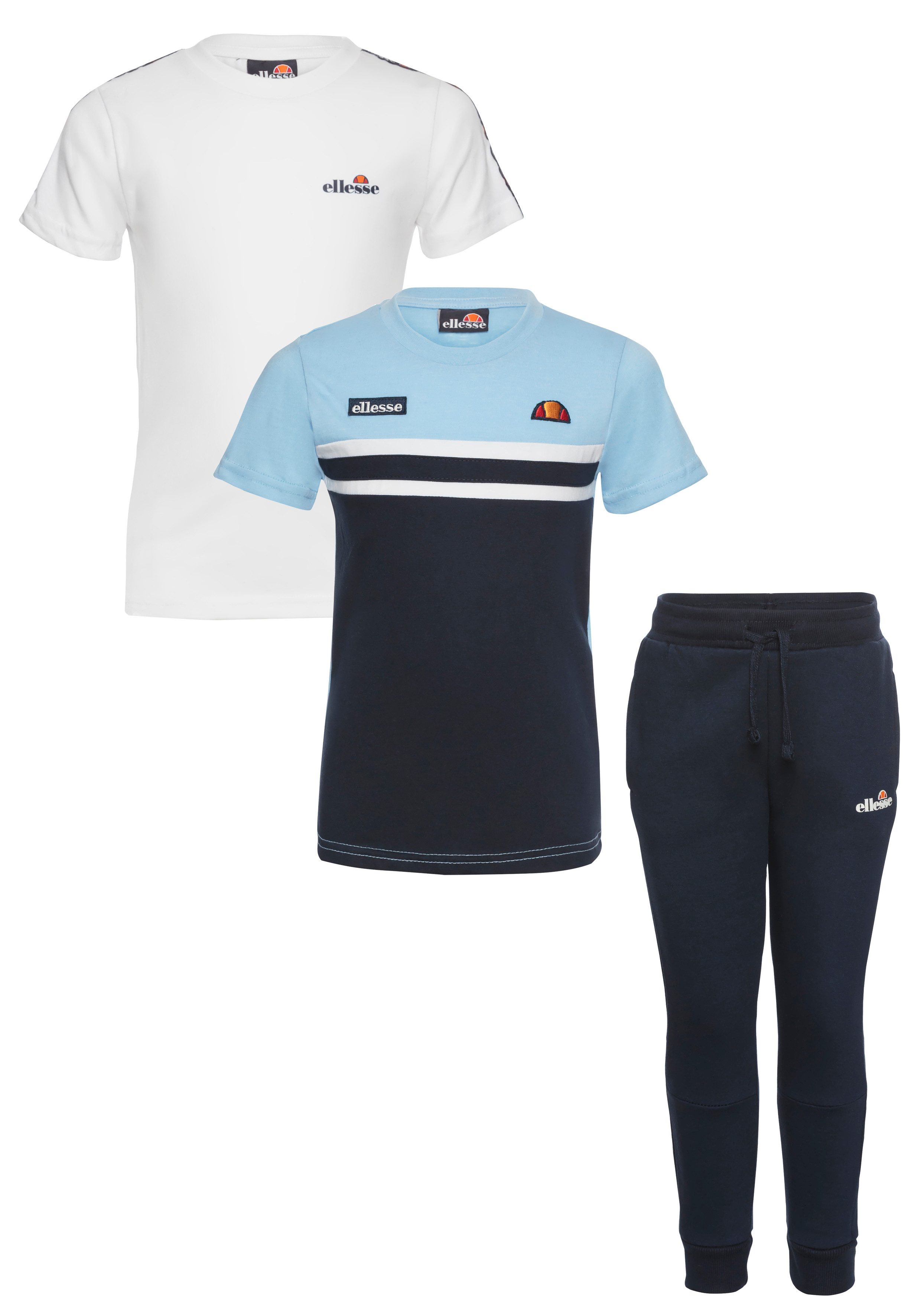 Ellesse Shirt & Hose (Set, 3-tlg) 3-teiliges Set, unifarben mit Farbeinsatz, aus Baumwolle, pflegeleicht