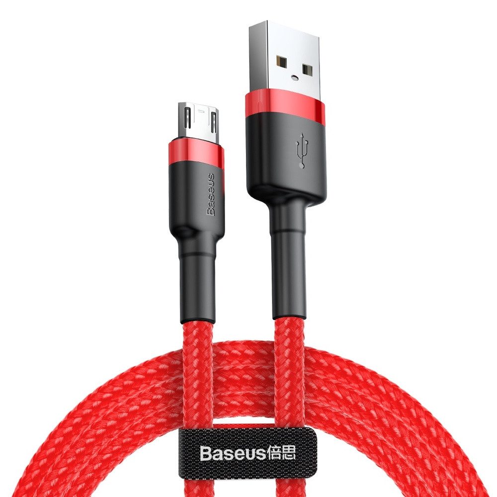 Baseus Baseus Cafule Kabel USB/micro USB 2.4A 1m Nylon Rot QC3.0 Smartphone-Kabel