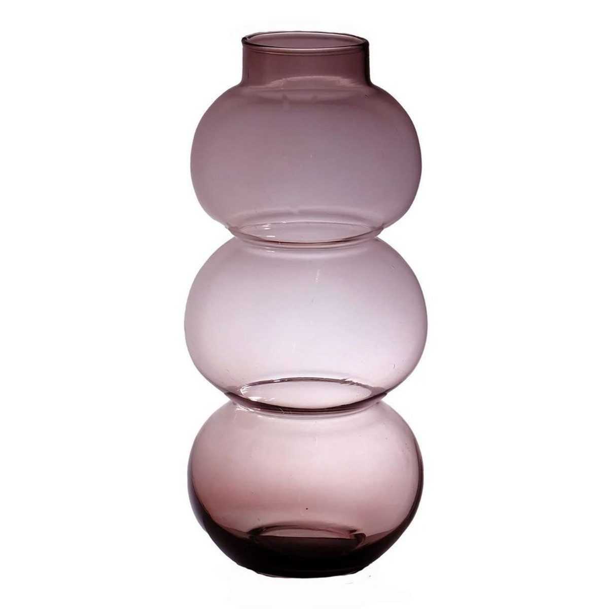 INNA-Glas Kugelvase Kugelige Glas Vase HERIBETO, recycelt, violett-klar, 40 cm, Ø 16 cm
