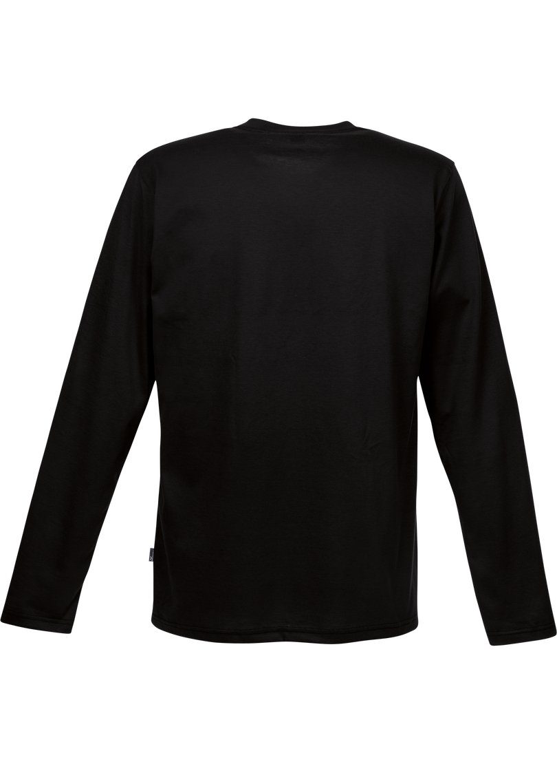 Trigema T-Shirt TRIGEMA Langarmshirt aus schwarz 100% Baumwolle