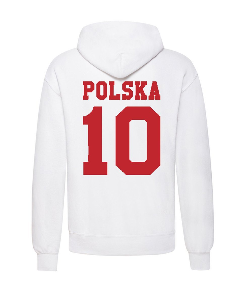 Youth Designz Kapuzenpullover Polen Herren Hoodie Pullover im Fußball Trikot Look mit trendigem Frontprint