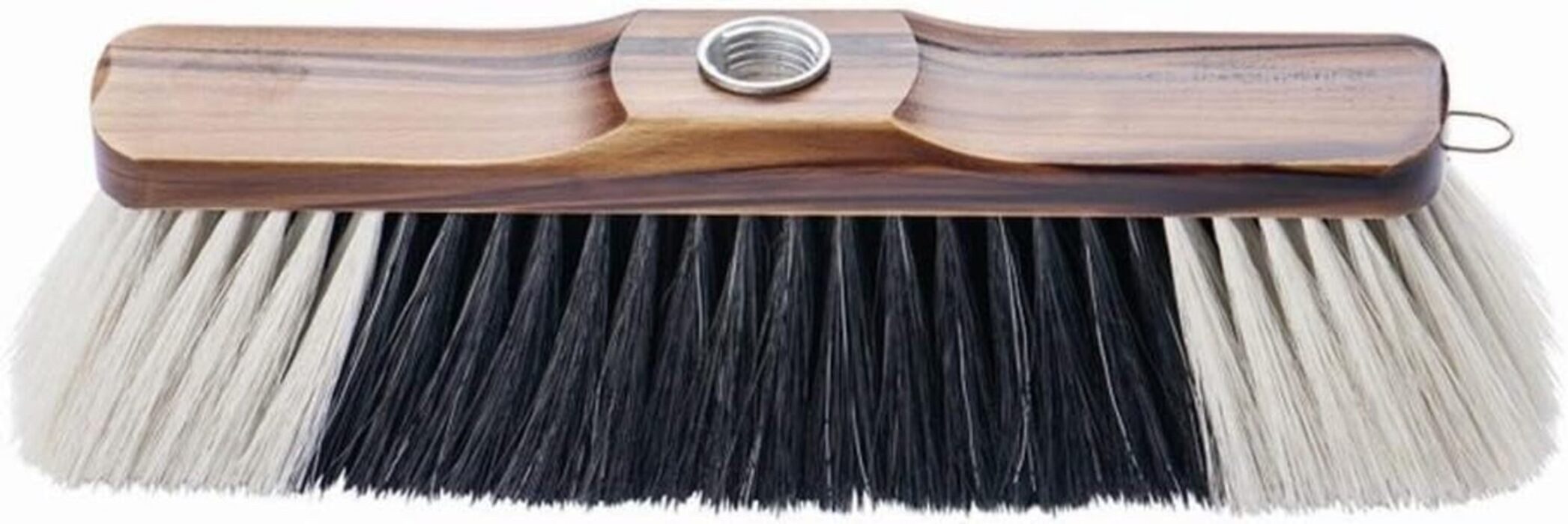 BÜMAG Straßenbesen Zimmerbesen m. Gew. braun lackiert weißem Bart, 29 cm, (1-tlg)