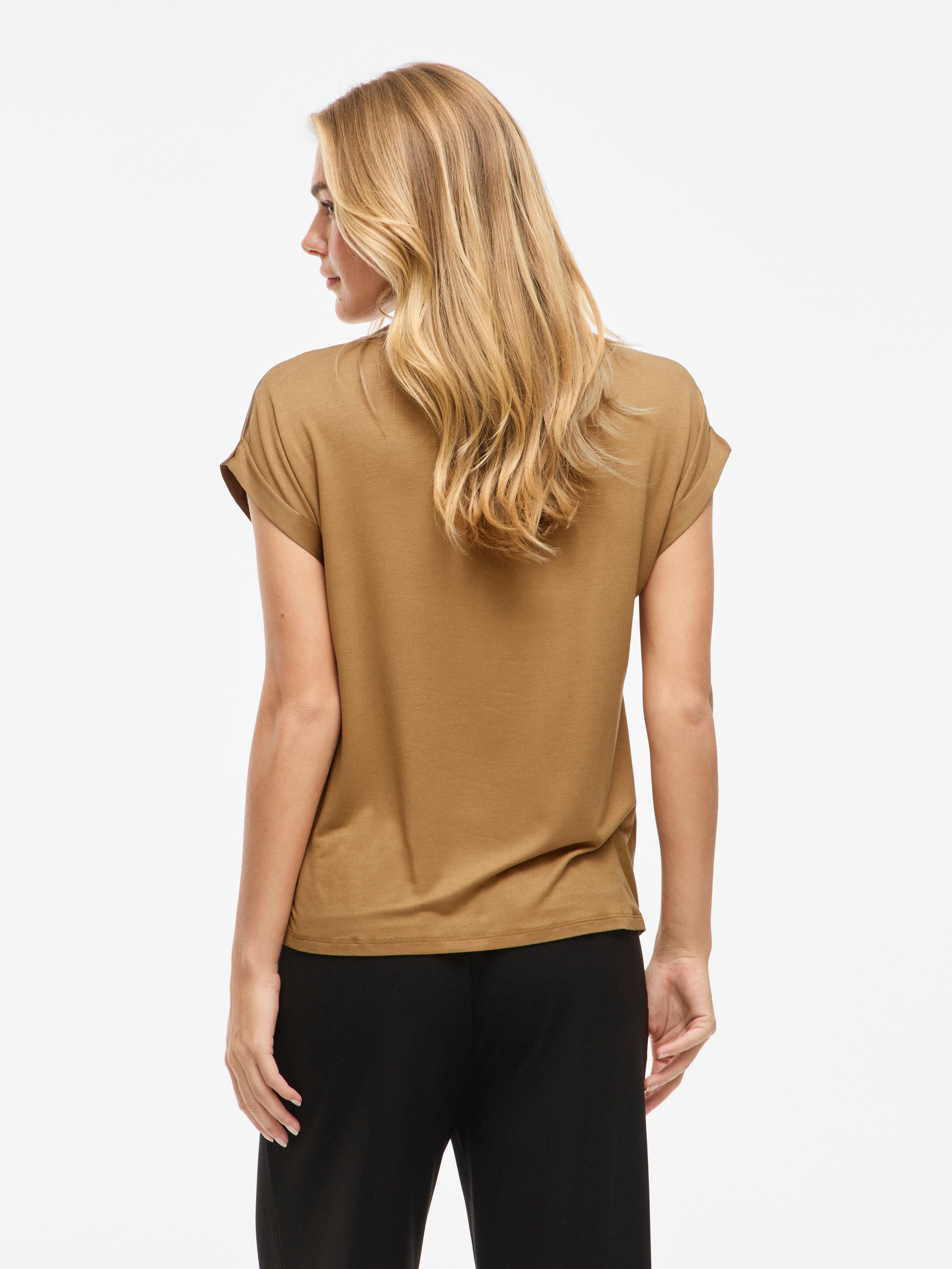 Vila Kurzarmshirt VIELLETTE S/S SATIN TOP - NOOS Satin Optik günstig online kaufen