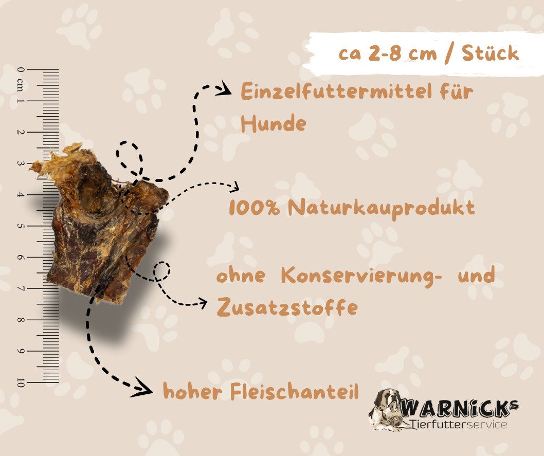 Warnick´s Tierfutterservice Rinderdörrfleisch Abschnitte - natürlicher, fettarmer Hundesnack, Snack für: Hunde