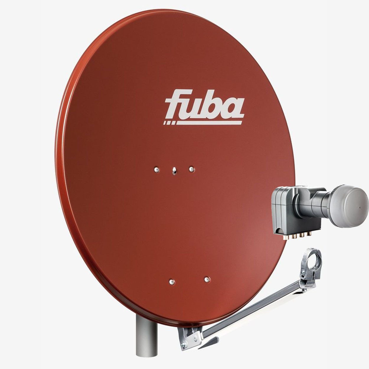fuba DAL 804 R SAT-Anlag Alu Rot Quad LNB DEK 417 4 Teilnehmer HDTV 4K SAT-Antenne