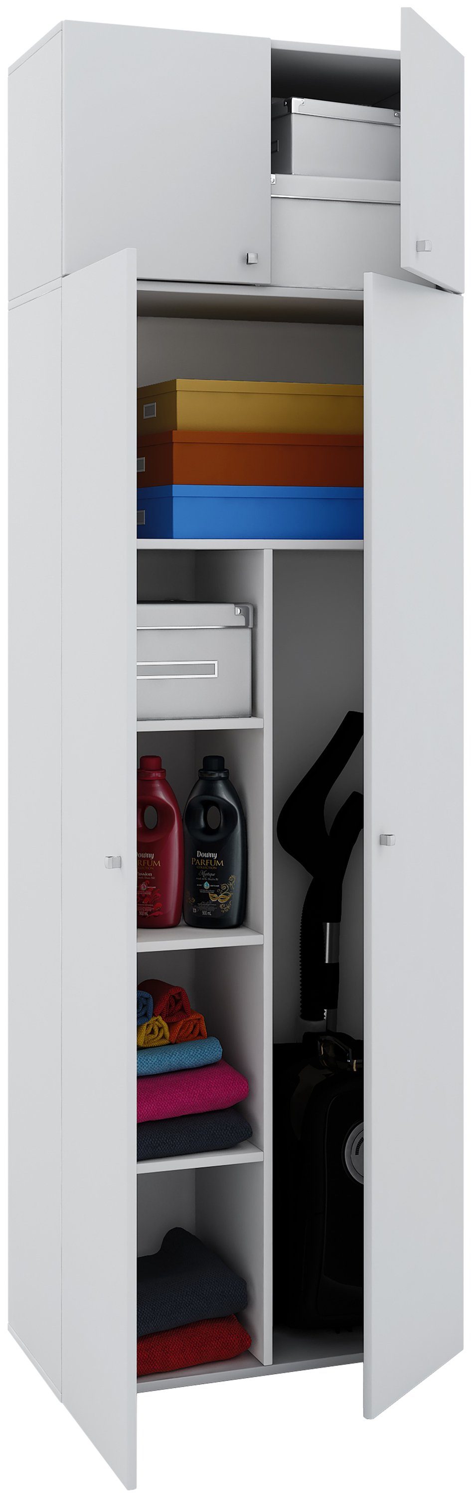 VCM Mehrzweckschrank Holz Besenschrank Staubsauger Putzschrank Vandol