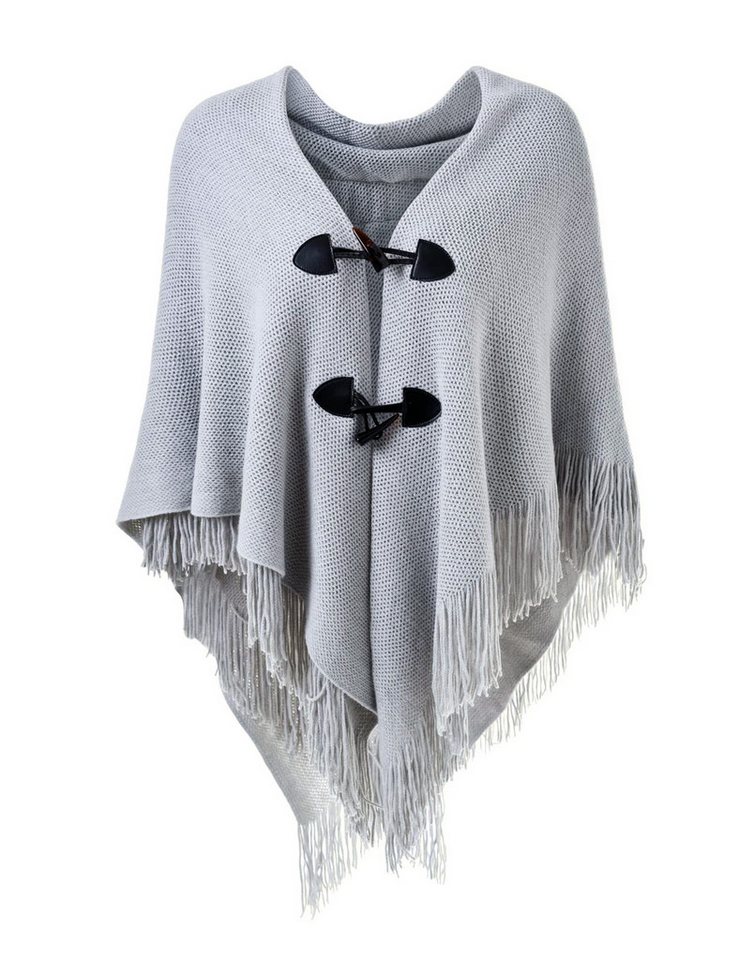 Autrucker Poncho Damen Poncho Schal, Kuscheliges Oversize Cape mit offener Front (1-St) Weicher Schulterumhang für Herbst und Winter