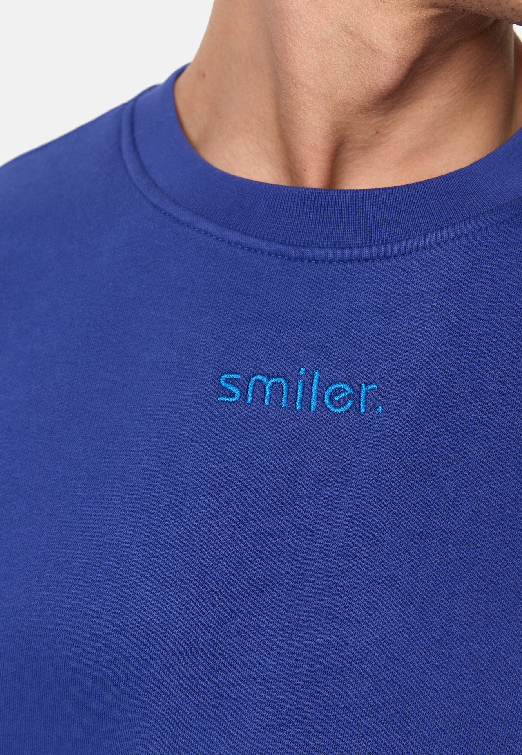 dude. mit Label-Applikationen Sweatshirt smiler. blau