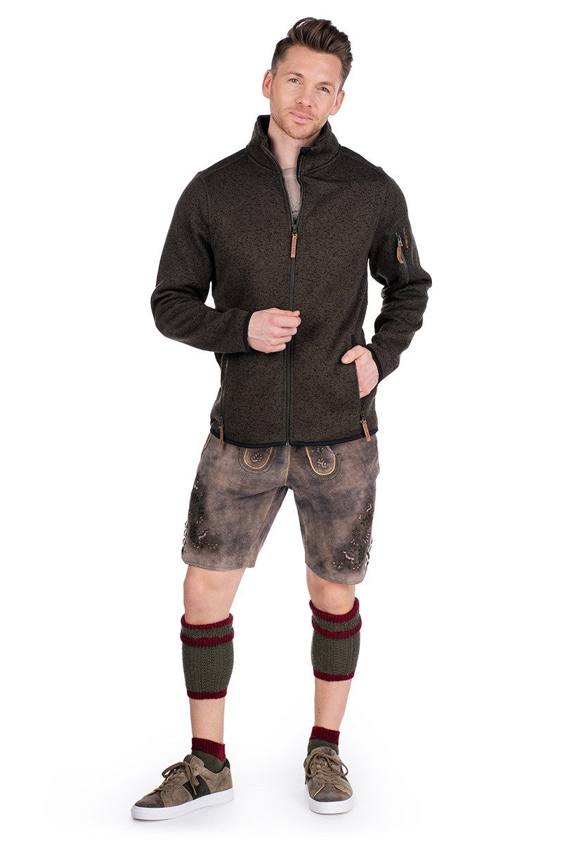 Tom Collins Outdoorjacke Strickfleecejacke Herren - TAZIANO - braun, schilfgrün