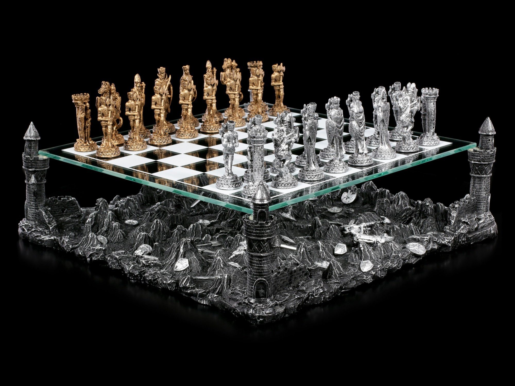 Figuren Strategiespiel - Spiel, GmbH Ritter Shop mit Schachspiel Zinnrittern Schachfiguren
