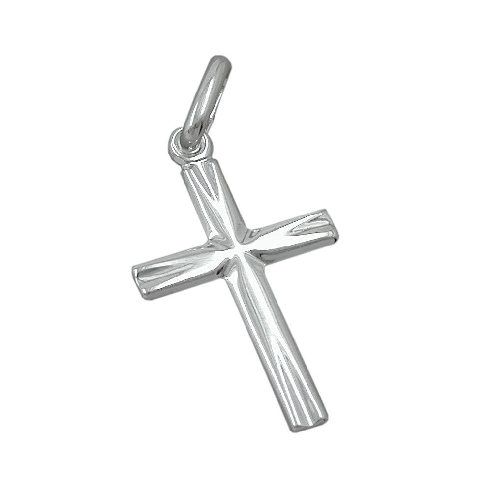 [Neueste Werke & Schnäppchen] Gallay Kreuzanhänger 19x11mm (1-tlg) Silber Kreuz kleines 925 diamantiert