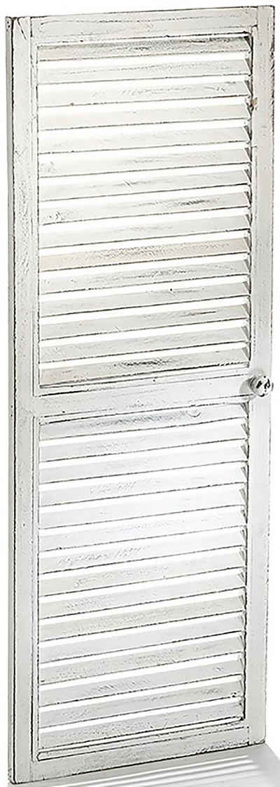 Kobolo Dekoobjekt Deko-Fensterladen white vintage - 35x90 cm, aus Holz