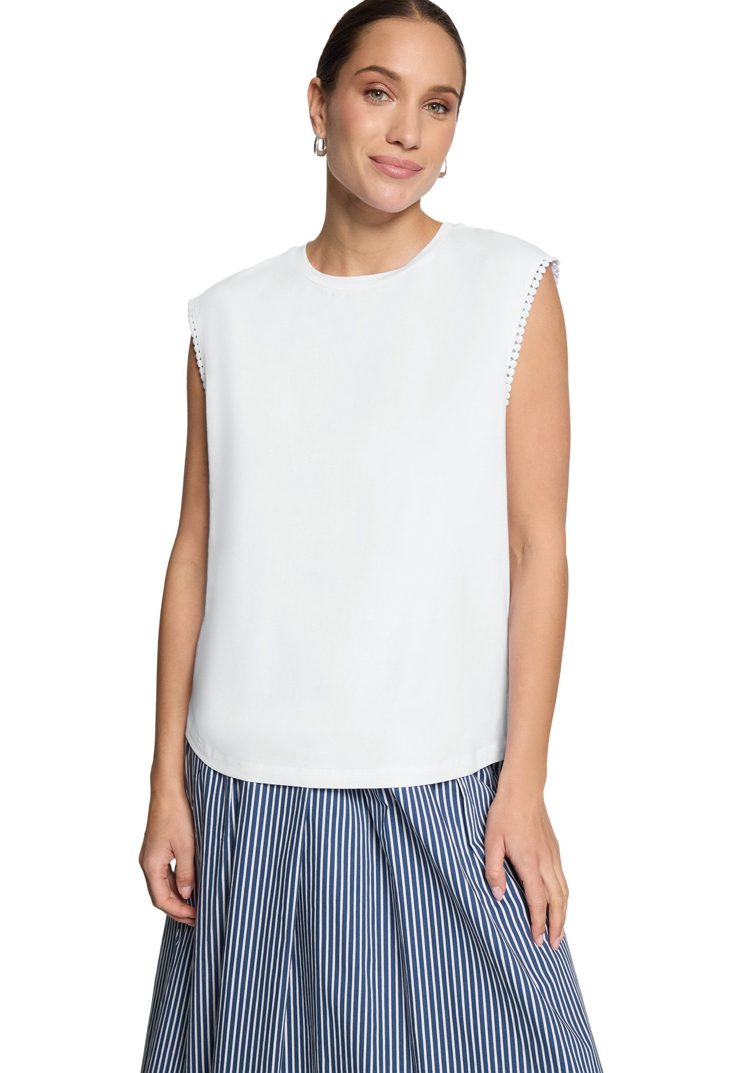 Zero T-Shirt Damen mit Schmuckkanten (1-tlg) Bordüre
