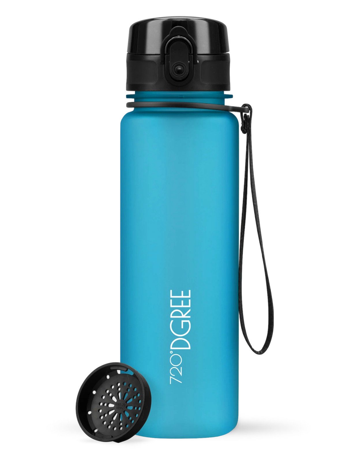 720°DGREE Trinkflasche Trinkflasche uberBottle softTouch mit Sieb sky blue 0,5l