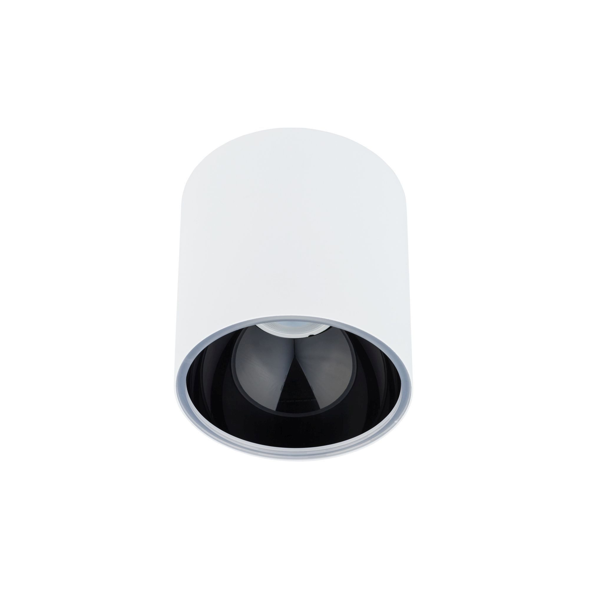Licht-Erlebnisse Deckenleuchte ROBINA, ohne Leuchtmittel, Aufbauspot Deckenlampe Weiß Schwarz Ø127mm Metall GU10 Wohnzimmer Flur