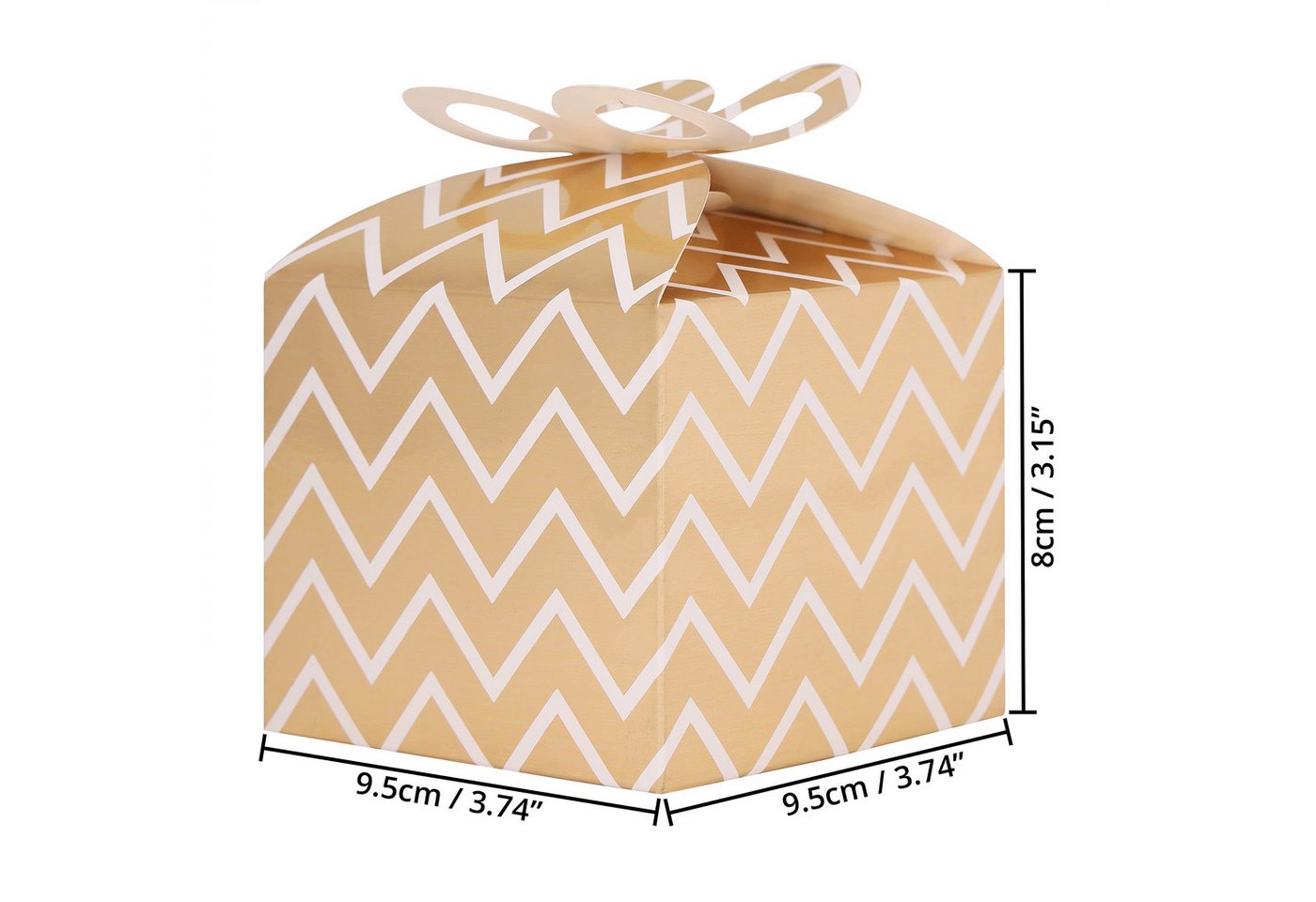 Thumbnail - Belle Vous Geschenkbox Goldene Geschenkboxen mit Schleifen - 36er Set für besondere Anlässe (36 St)