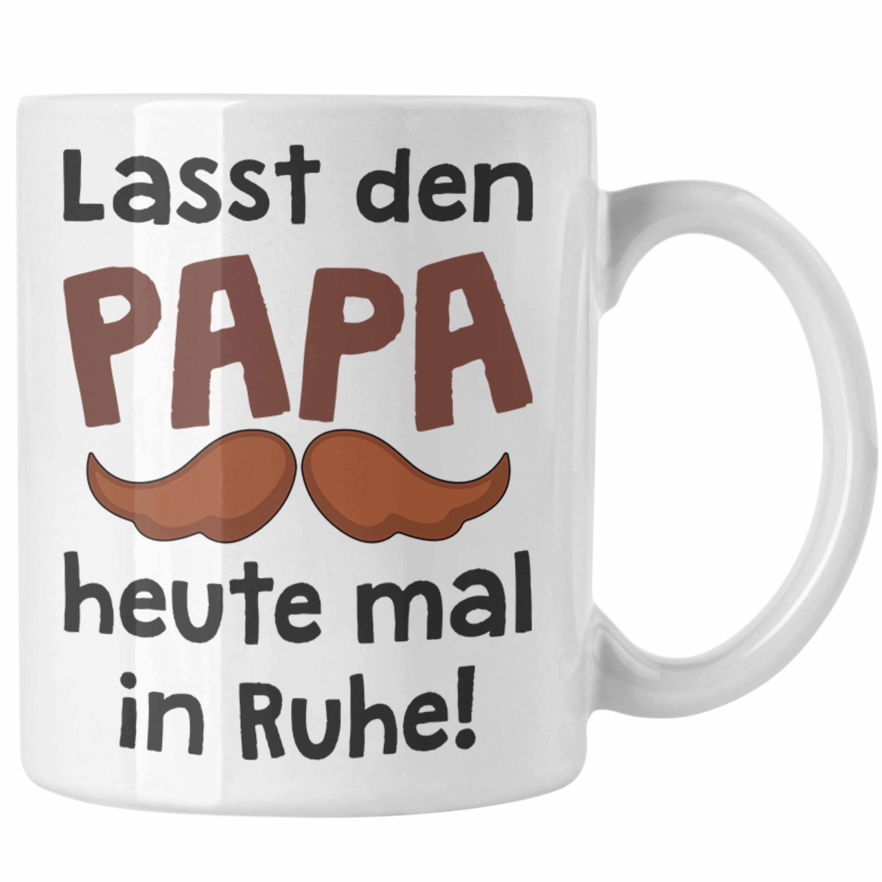 Trendation Tasse Trendation - Bester Papa Geschenk Vatertag Tasse mit Spruch Vater Geschenk von Sohn Papa Kaffeetasse Weiss