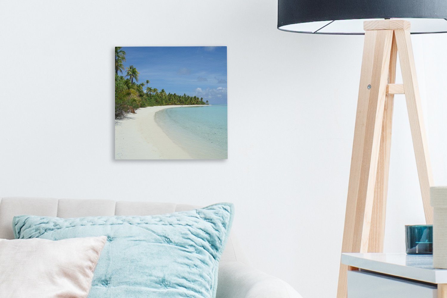 (1 Foot Leinwand Schlafzimmer One OneMillionCanvasses® Leinwandbild Wohnzimmer für St), Island, weiße Sandstrand von Der Bilder