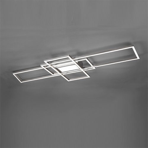 TRIO Leuchten LED Deckenleuchte fest nickelfarben integriert, - dimmbar, Fernbedienung, inkl. Farbwechsler, Deckenlampe LED 6500K 3000 MILA