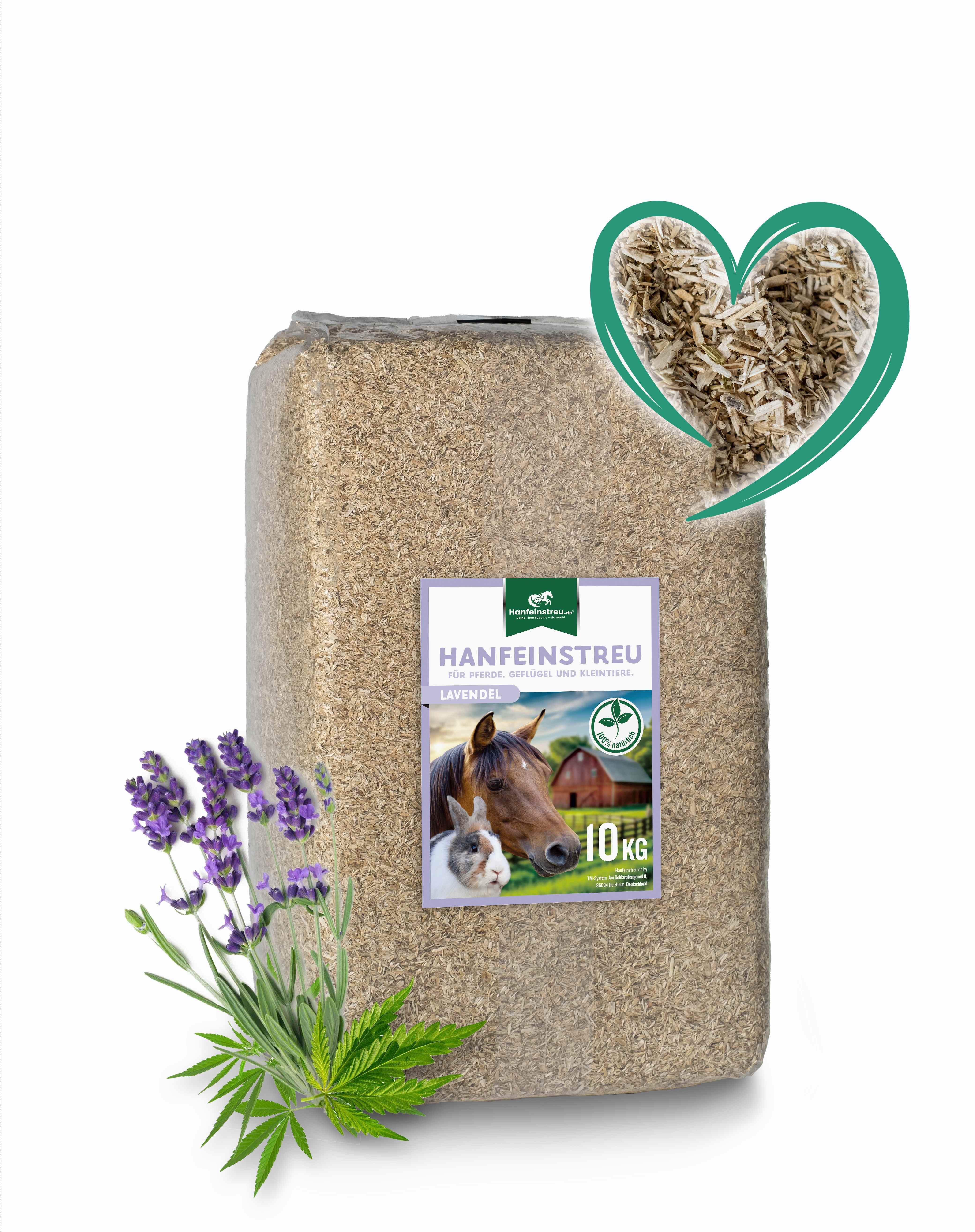 Nagerteppich.de Einstreu Hanfeinstreu "Lavendel" - 100 Liter - Saugstark, natürlich & duftend