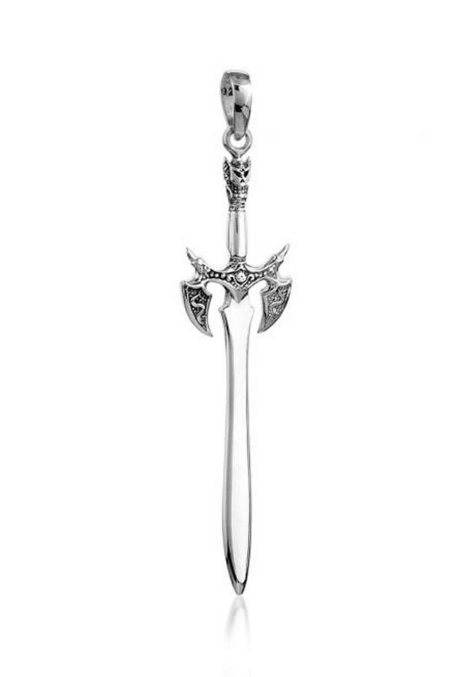 Kuzzoi Kettenanhänger Herren Schwert Symbol 925 Silber, Kunstvoller Schwert  Anhänger als Zeichen für Mut