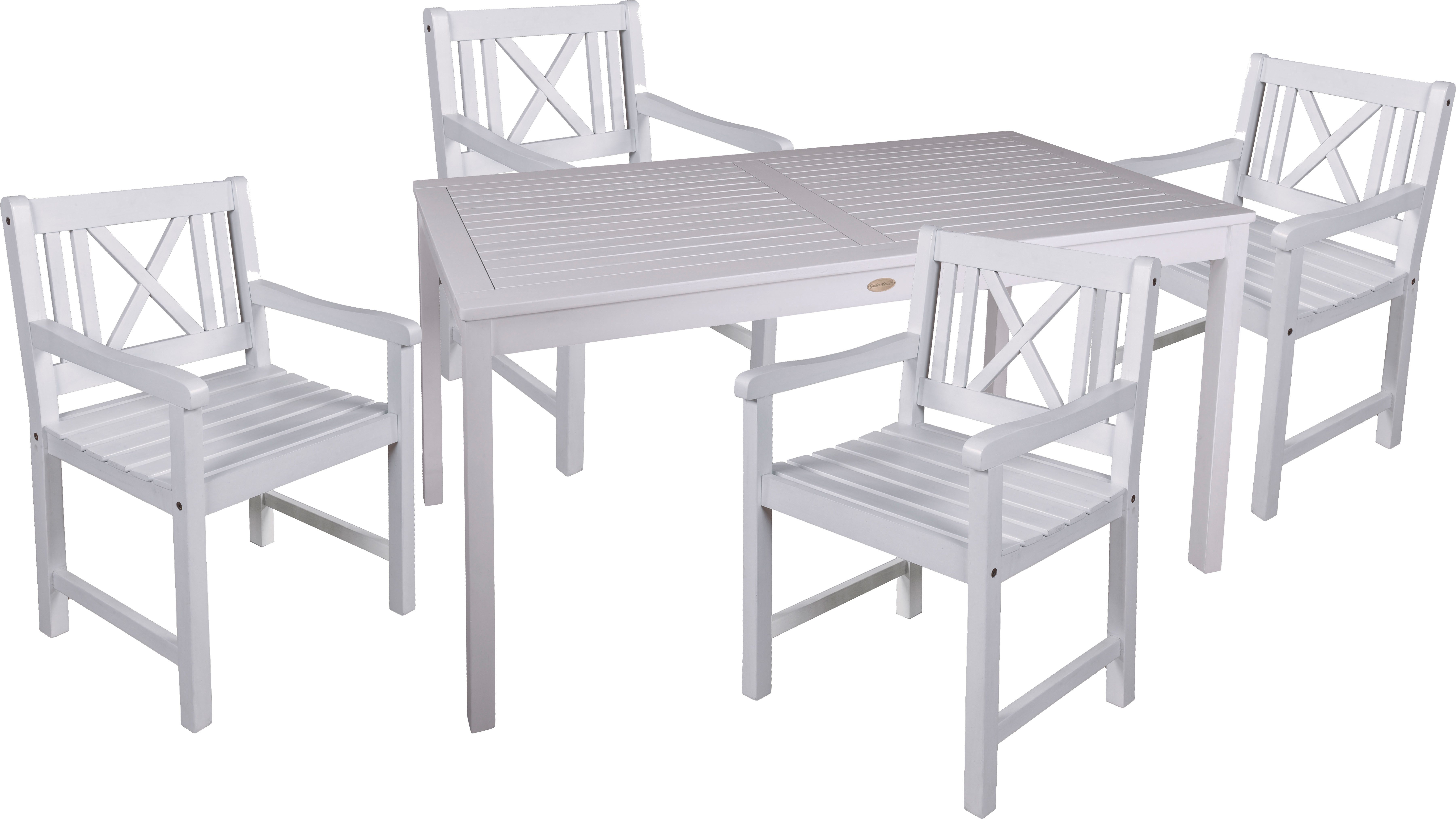 Garden Pleasure Garten-Essgruppe, Tischgruppe »MALMÖ«, (Set, 5-tlg), 4 Stühle, Tisch LxB: 165x80 cm