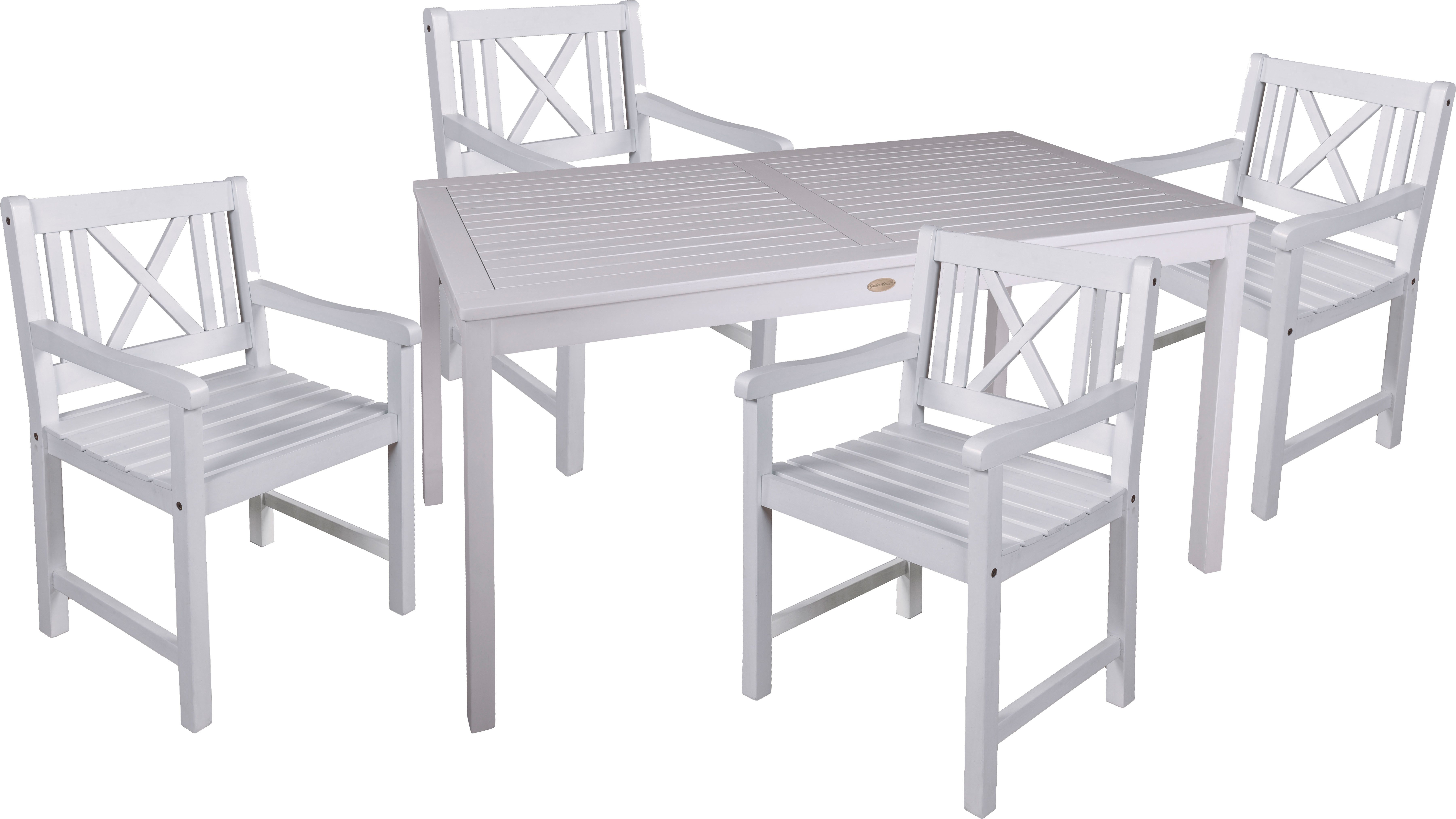 Garden Pleasure Garten-Essgruppe, Tischgruppe »MALMÖ«, (Set, 5-tlg), 4 Стулья, Tisch LxB: 165x80 cm