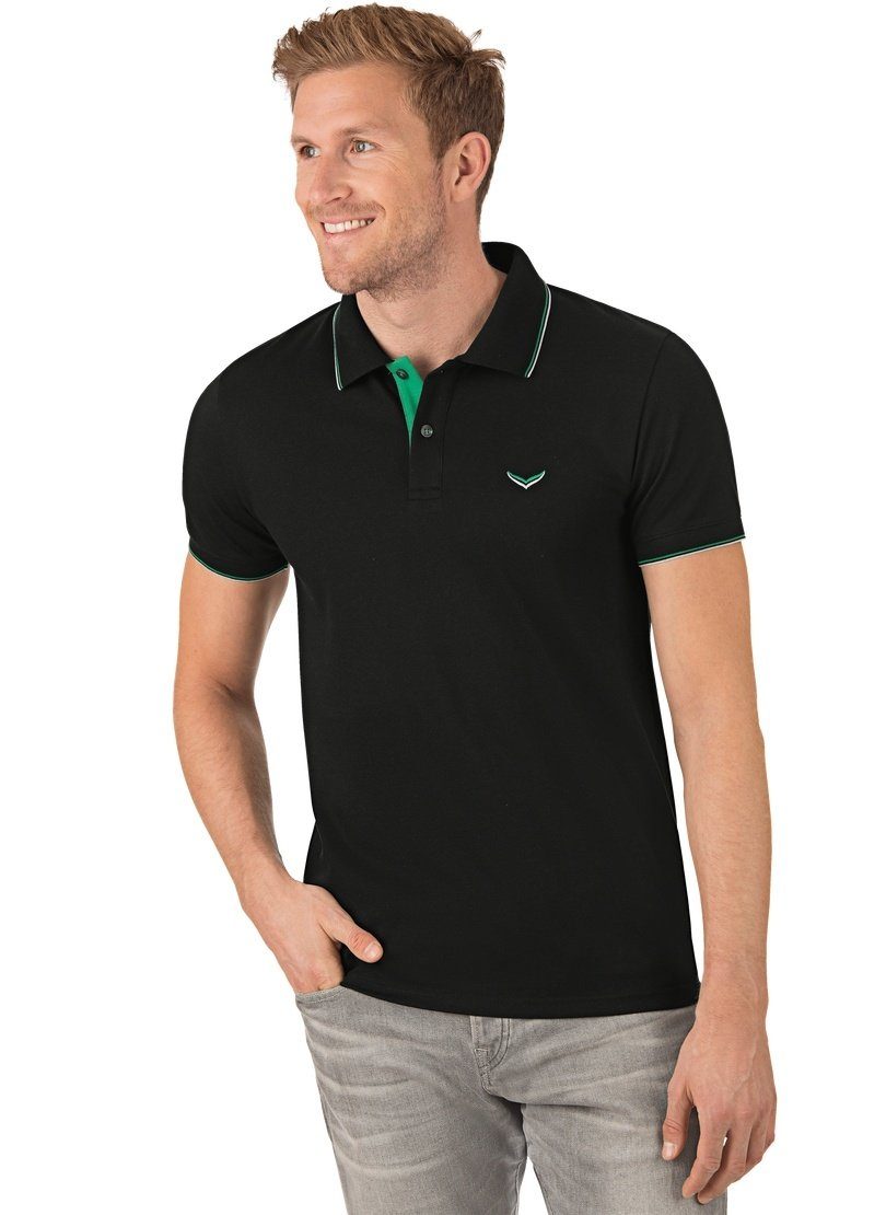 Trigema Poloshirt TRIGEMA Slim Fit Polohemd schwarz