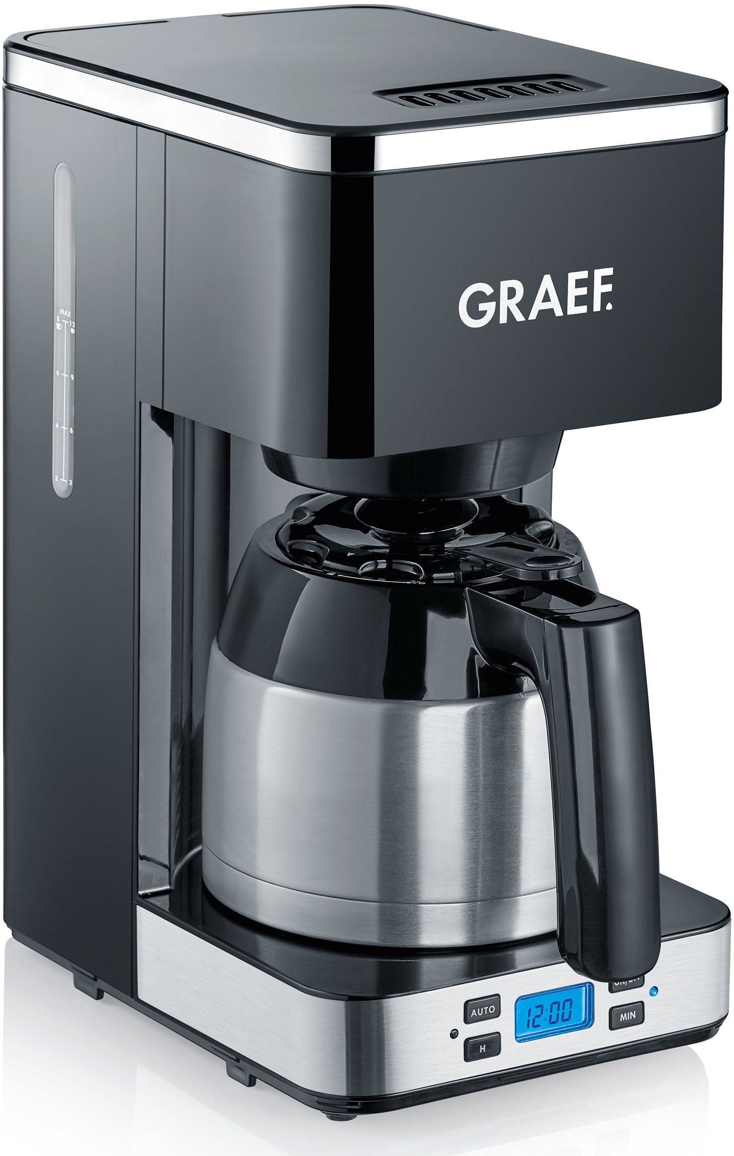 Graef Filterkaffeemaschine FK 512, 1l Kaffeekanne, Korbfilter 1x4, mit Timer und Thermokanne