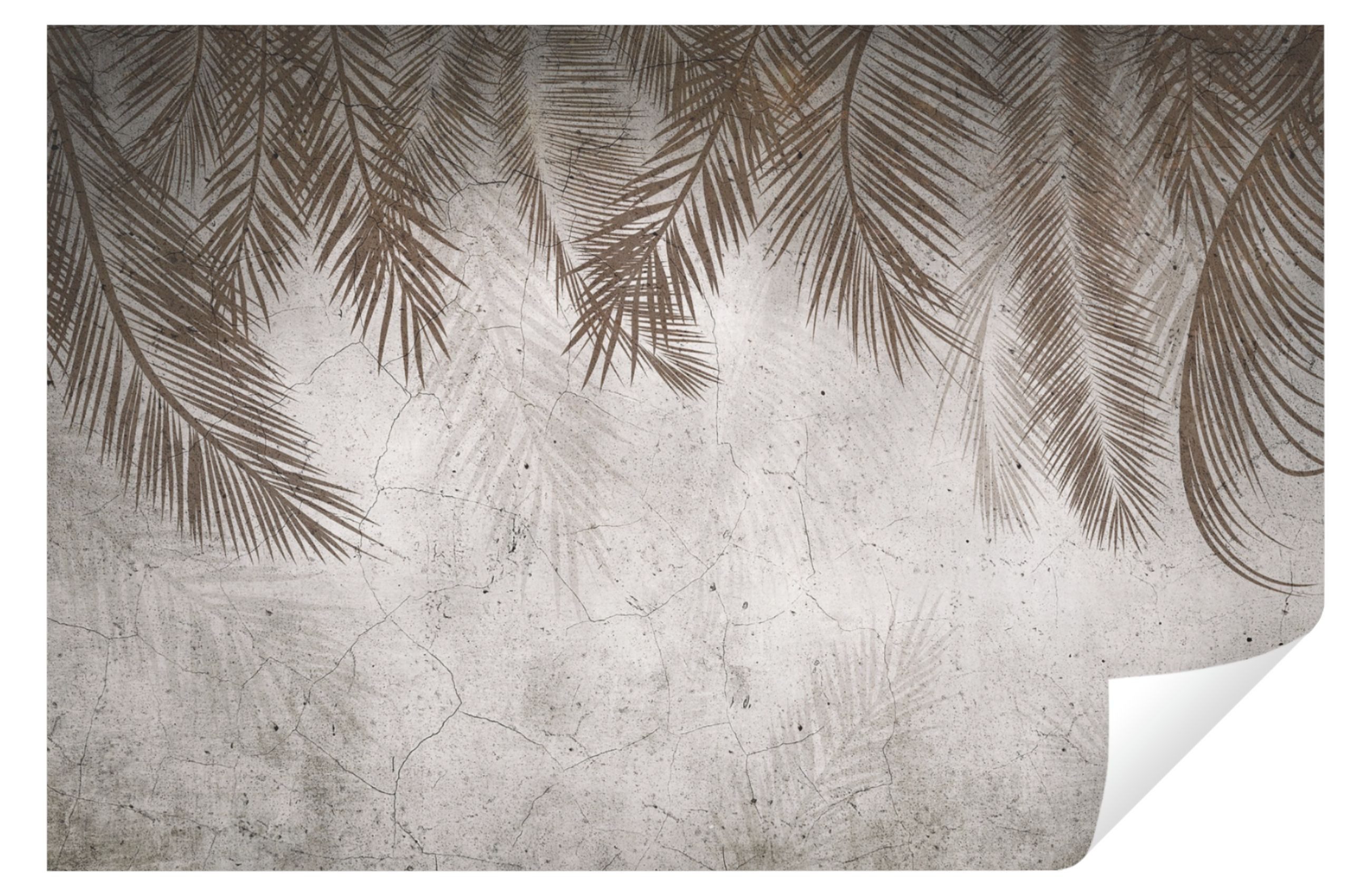 Wallarena Fototapete Blätter Beton Federn Abstrakt Vlies Tapete Wohnzimmer günstig online kaufen