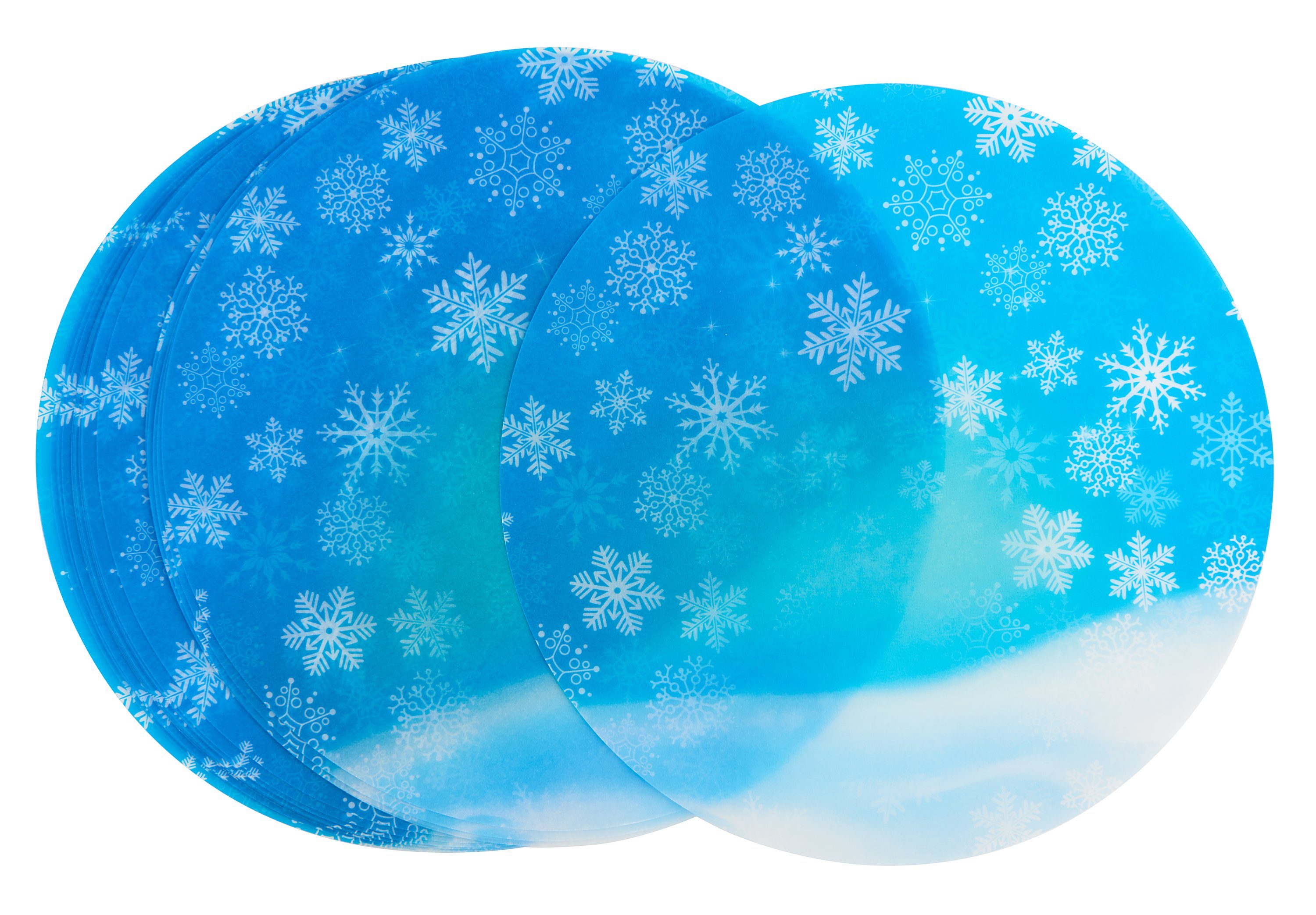 Folia Transparentpapier Laternenzuschnitte aus Transparentpapier, 20 Stück Blau | Schnee