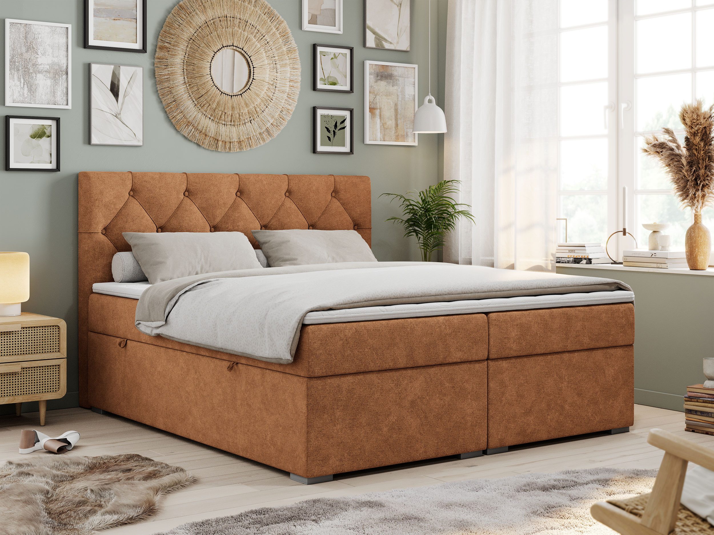 MKS MÖBEL Boxspringbett ALDA (Set, Packung, T30-Schaum, zwei Bettkästen, ge günstig online kaufen