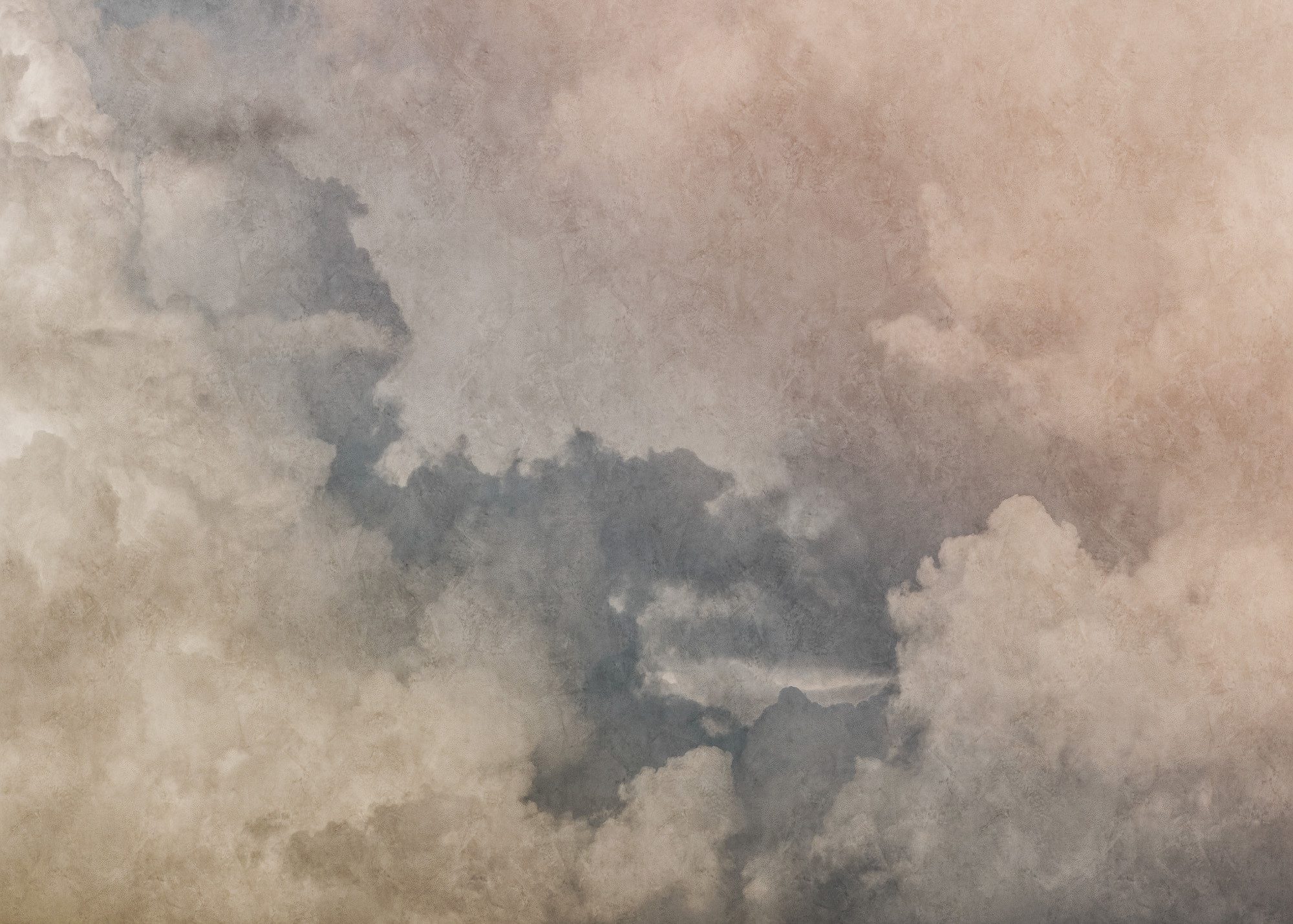 Rasch Fototapete Wolken & Himmel Aquarelloptik - Vliestapete Grau, bedruckt, Aquarelloptik, (1 Rolle, 1 St., Kollektion 'Magicwalls' - 2,65 m x 3,71 m), Lichtbeständige Farben - Feucht abwischbar - Restlost abziehbar