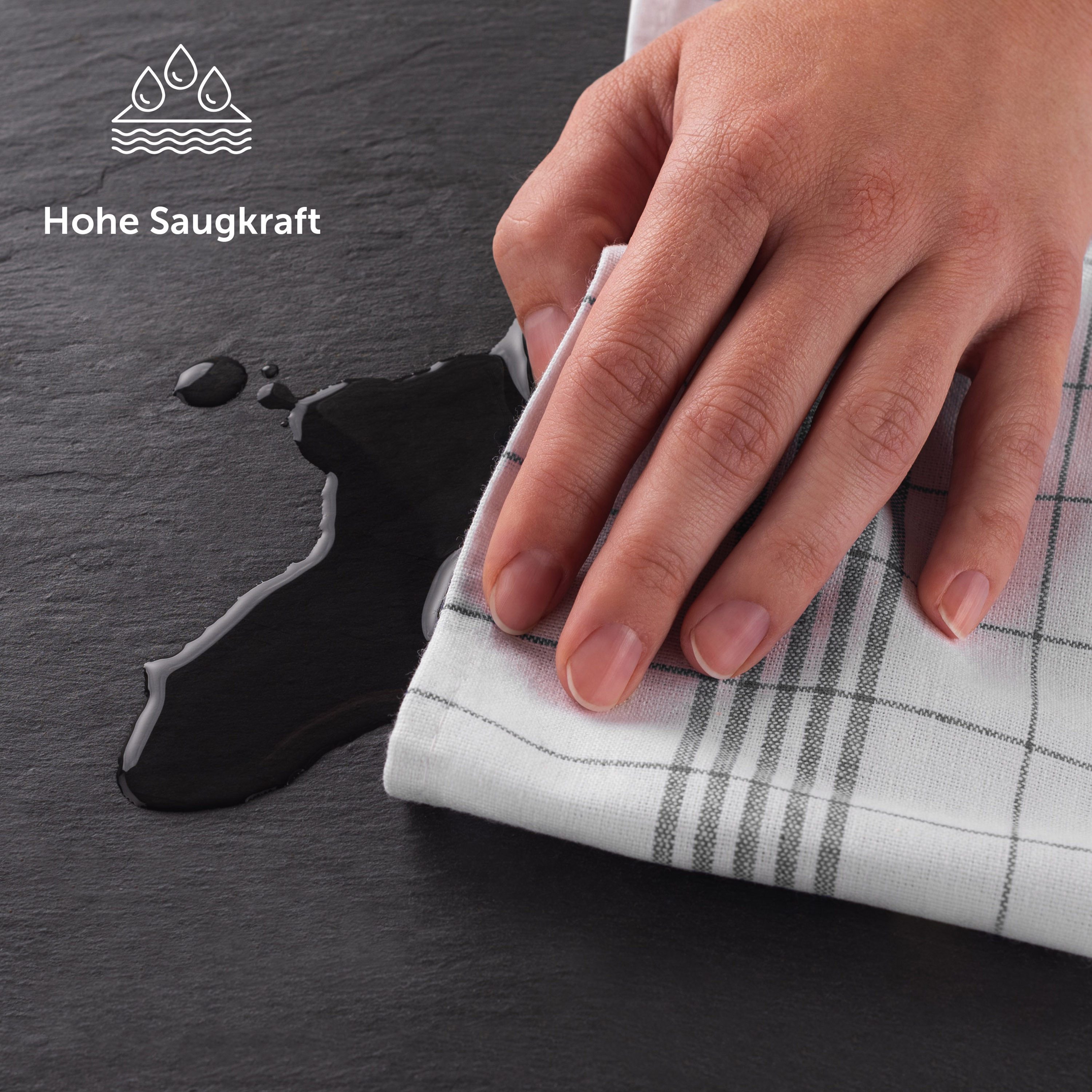 Blumtal Geschirrtuch Hochwertige im praktischen Set, (Set, 20-tlg., Set bestehend aus 5, 10 oder 20), in der Größe 50x70 cm, 100% Baumwolle – Bild 3 von 5