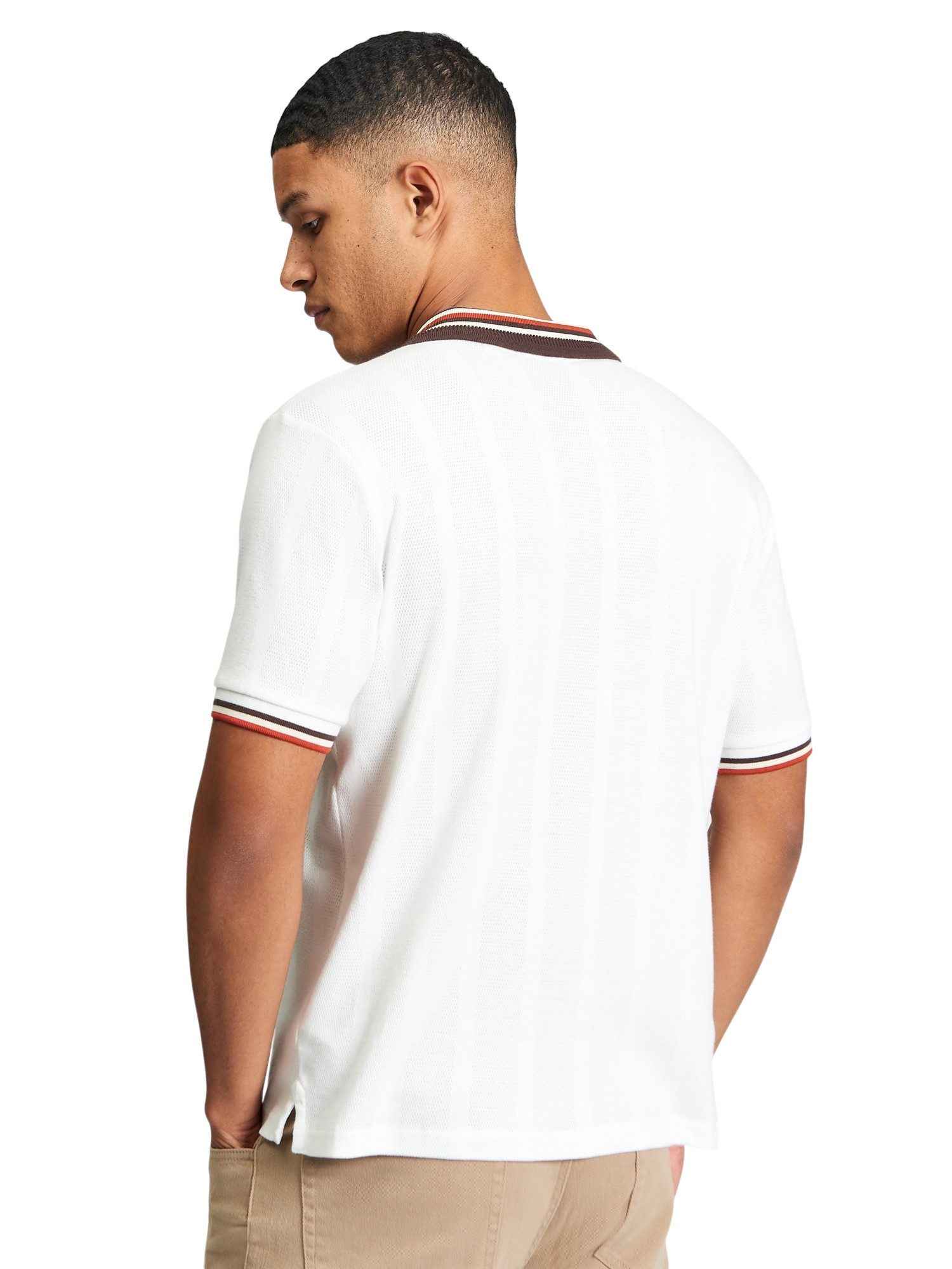 Ben Sherman Poloshirt Poloshirt Ben Sherman Trim Block Open Kontraststreifen (tipping) an Kragen und Ärmeln