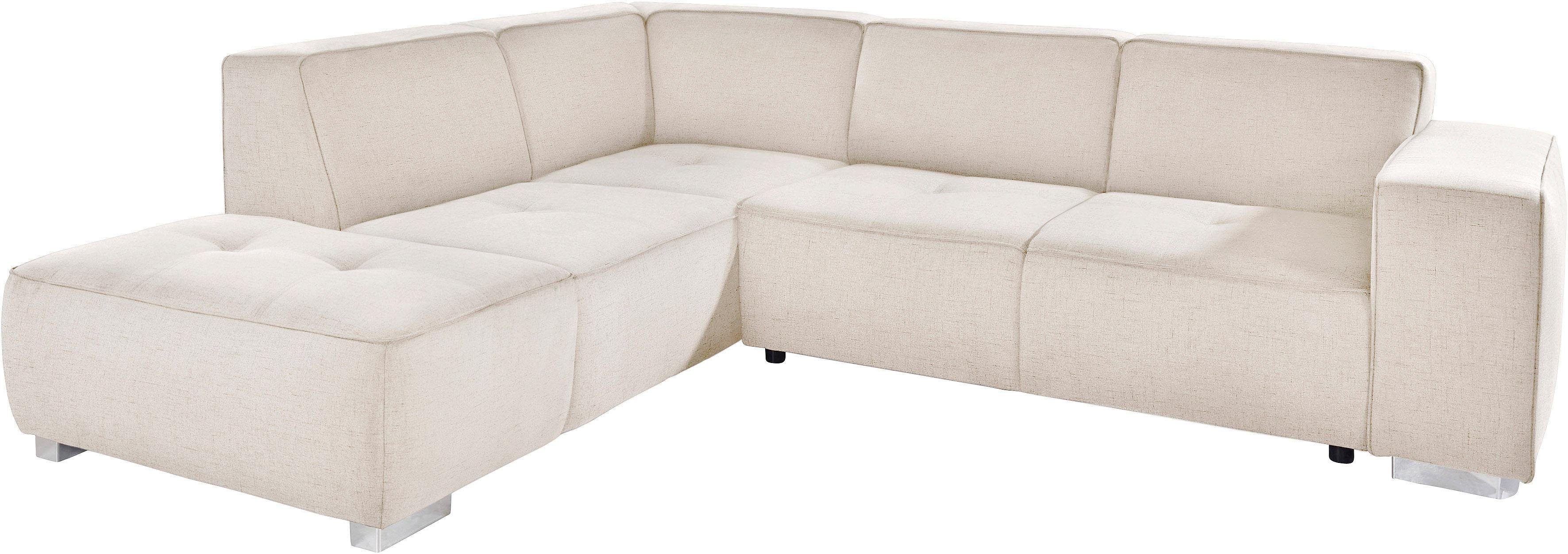 INOSIGN Ecksofa "Sapporo L-Form" wahlweise Bettfunktion oder Sitztiefenvers günstig online kaufen