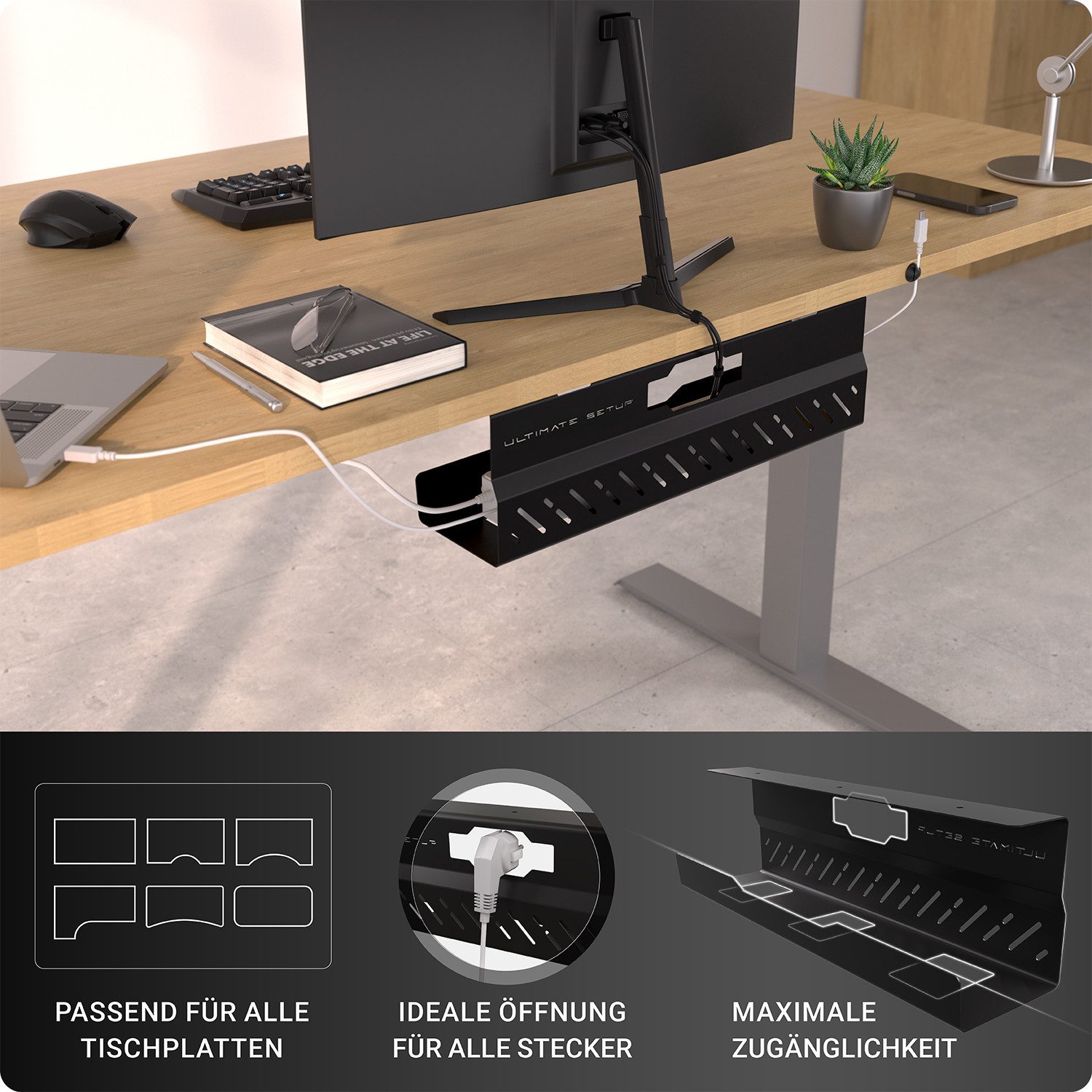 Ultimate Setup Kabelführung Kabelkanal Schreibtisch - Kabelmanagement (1-St)