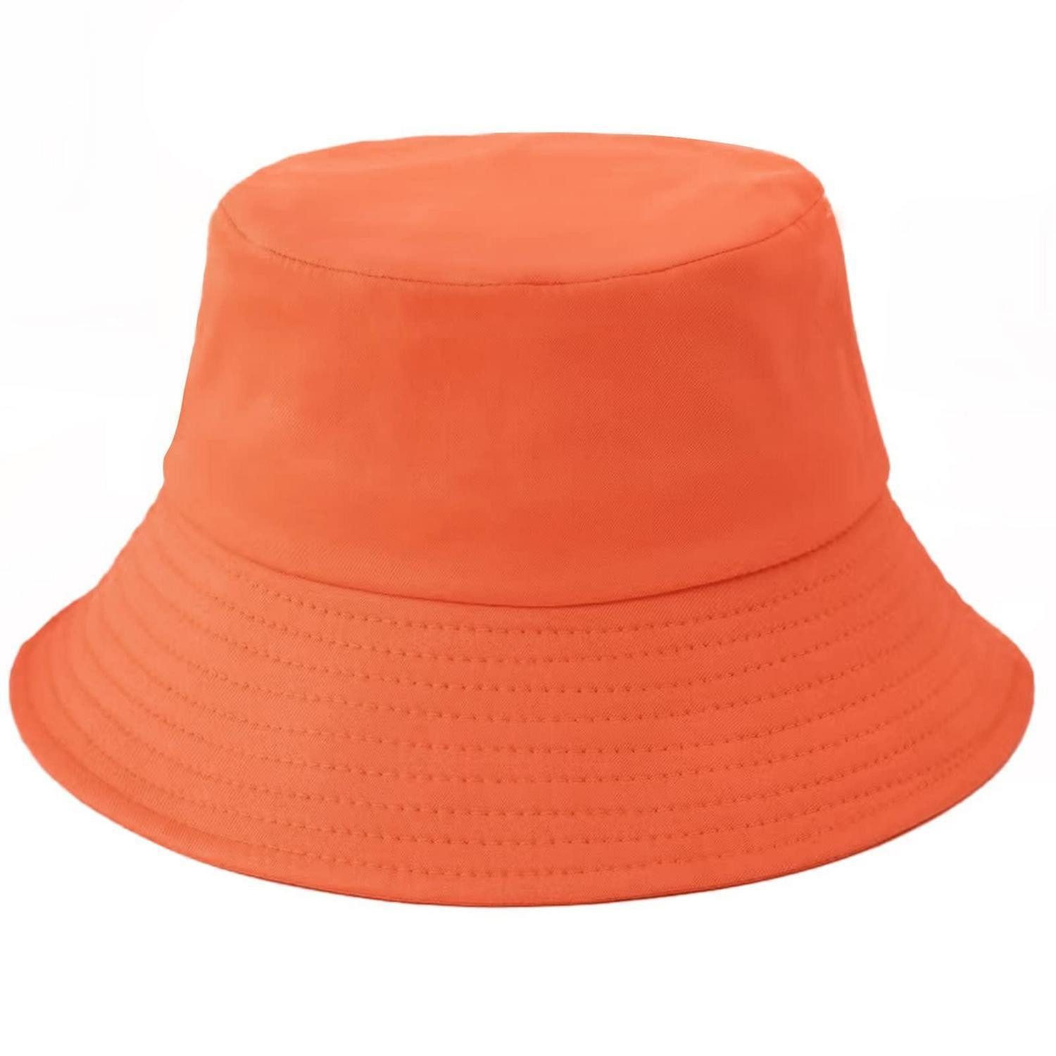 LuxusKollektion Fischerhut Damen Fischerhut Orange Faltbar (1-St)