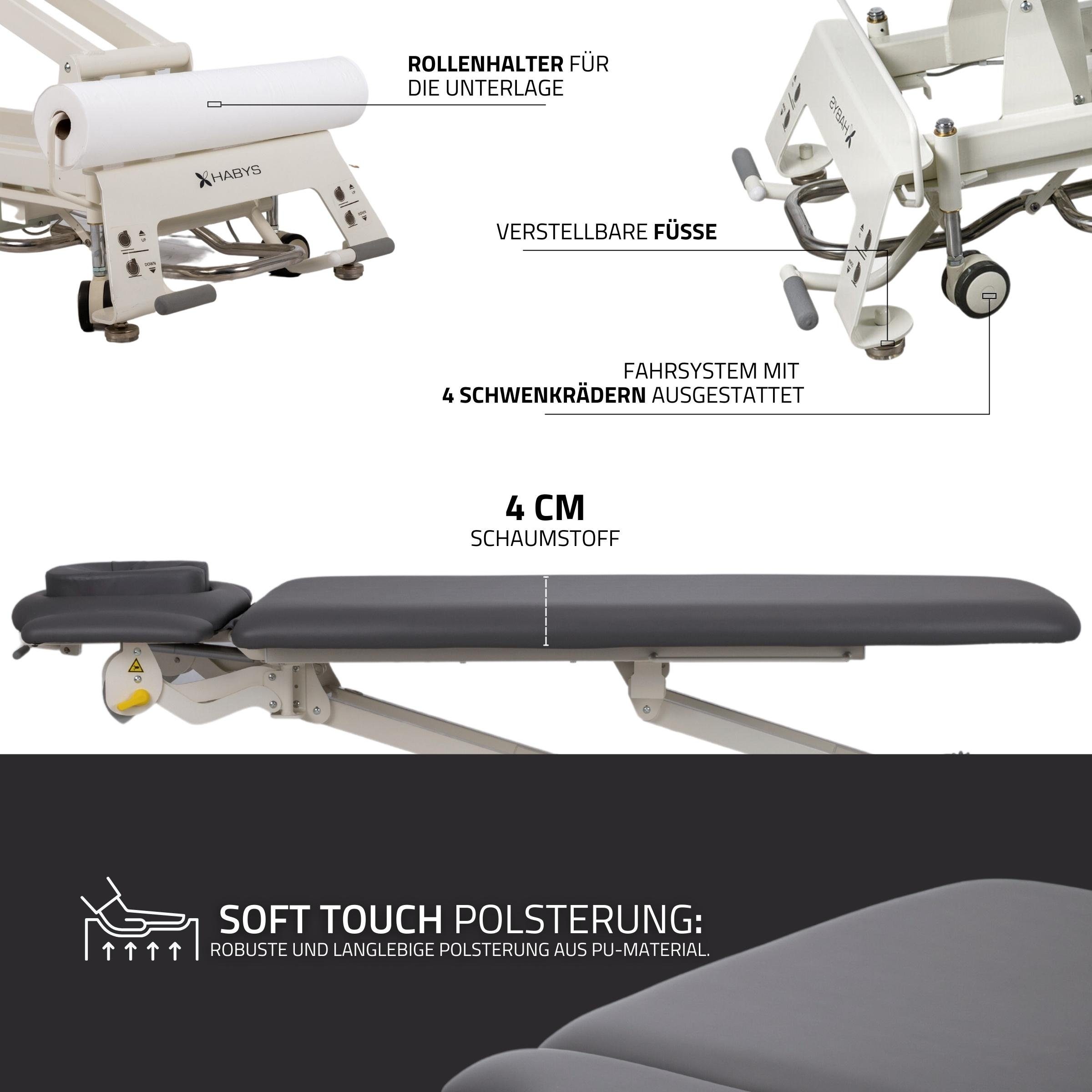 Habys Massageliege Evero v4 Elektrische Behandlungsliege Therapieliege