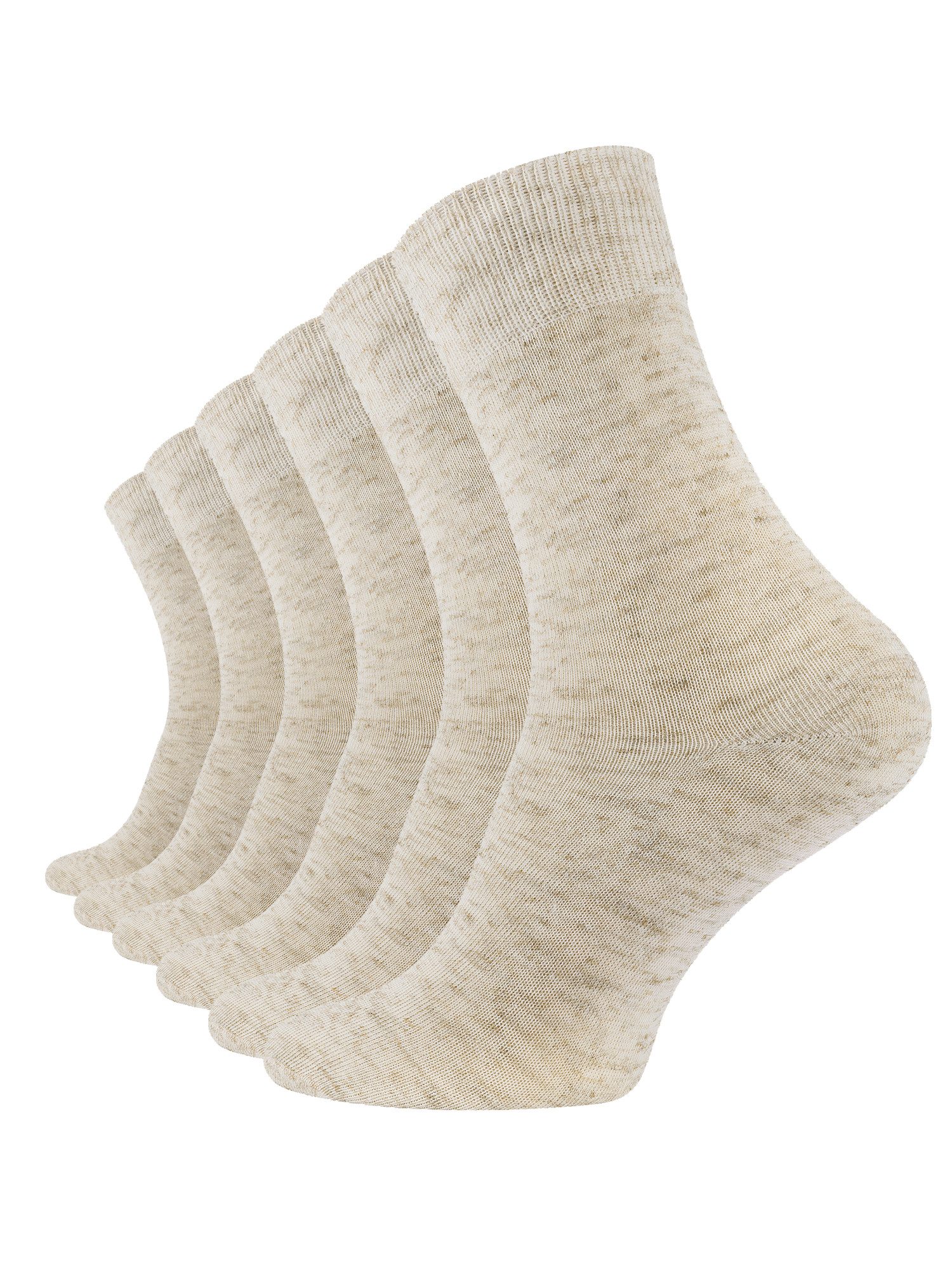 Cotton Prime® Socken (6-Paar) aus angenehmen Baumwoll-Leinengemisch