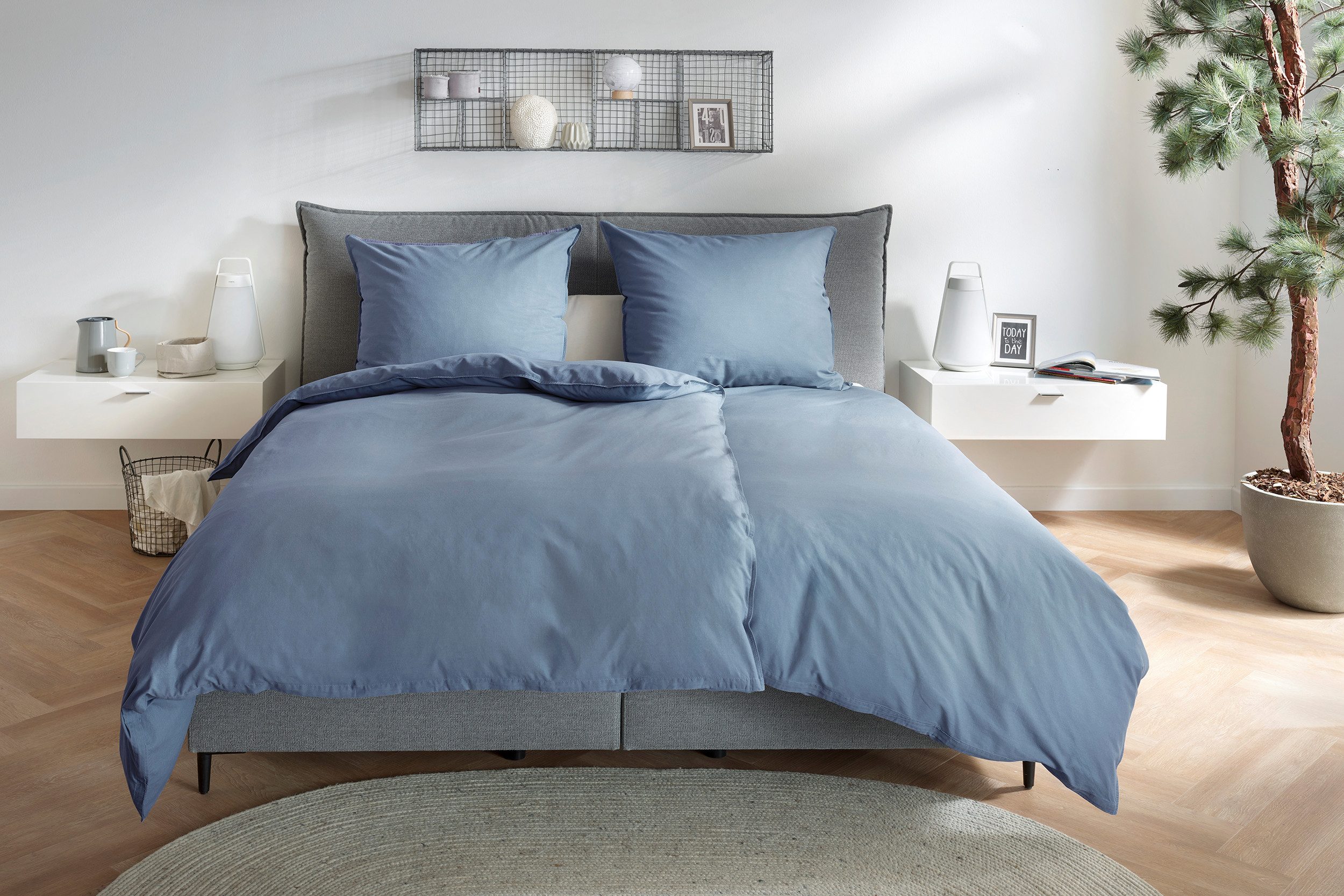 Primera Bettwäsche Stone-Washed in Gr. 135x200, 155x220 oder 200x200 cm, Renforcé, 2 teilig, 100% Baumwolle, Bettwäsche in feinem Knitterlook, weicher Griff