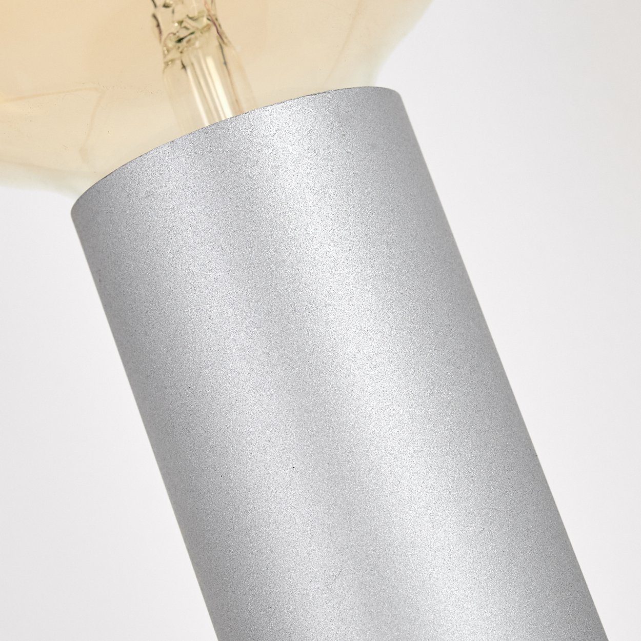 E27, in Silber, hofstein Leuchtmittel, »Alsium« Textilkabel Leuchte Tischlampe An-/Ausschalter ohne und mit Tischleuchte Metall aus